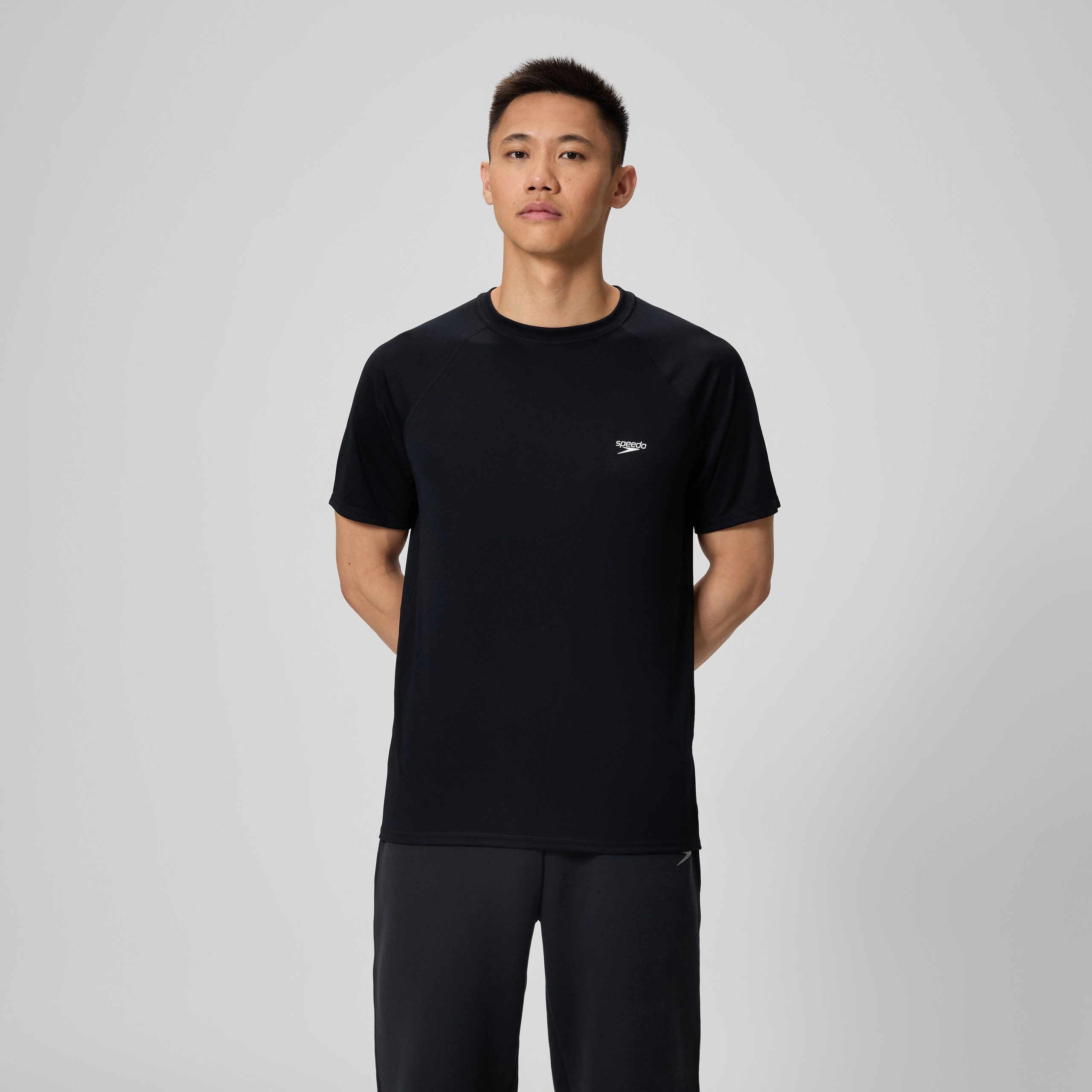 New Easy Short Sleeve Swim Rashguard Black - Image 2