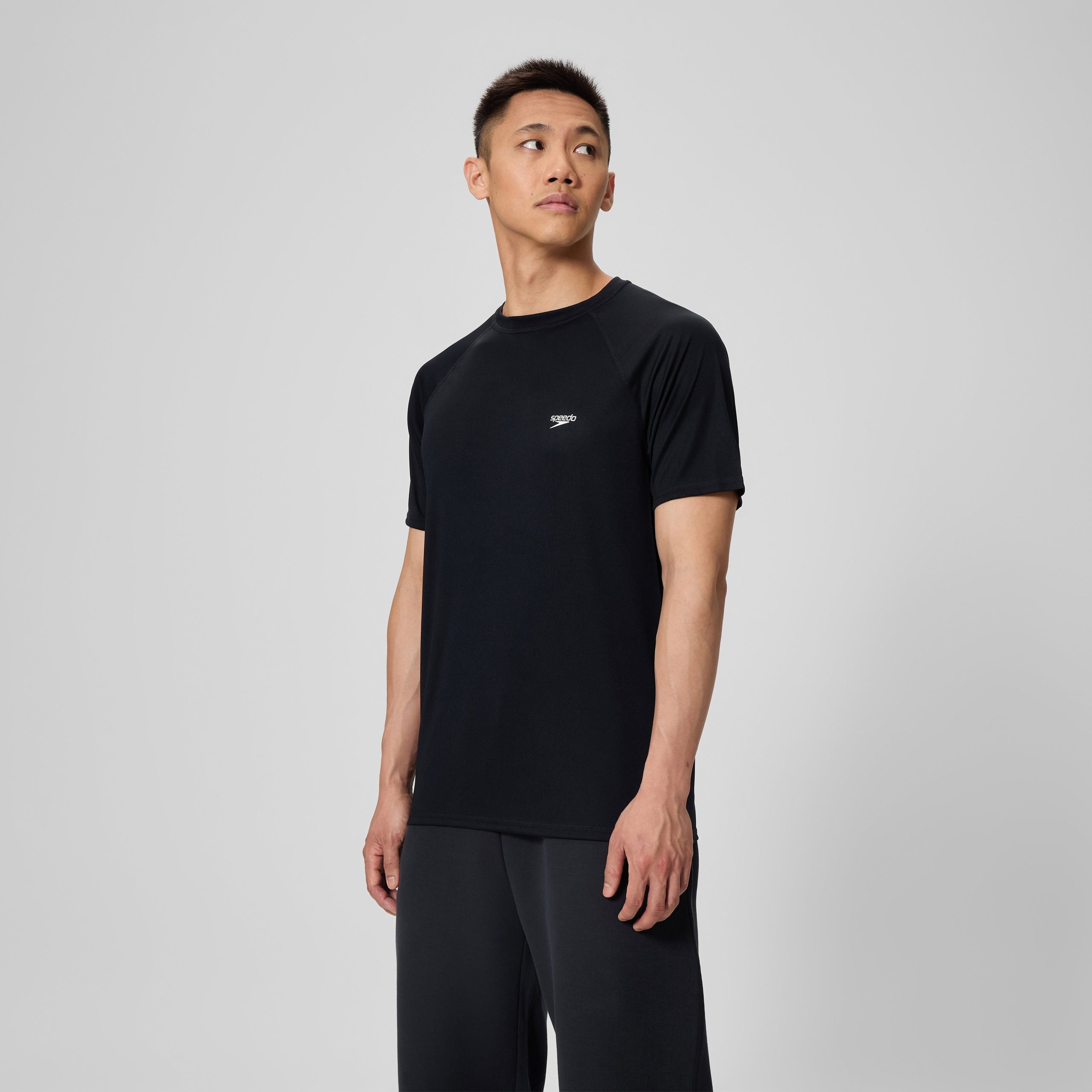 New Easy Short Sleeve Swim Rashguard Black - Image 3