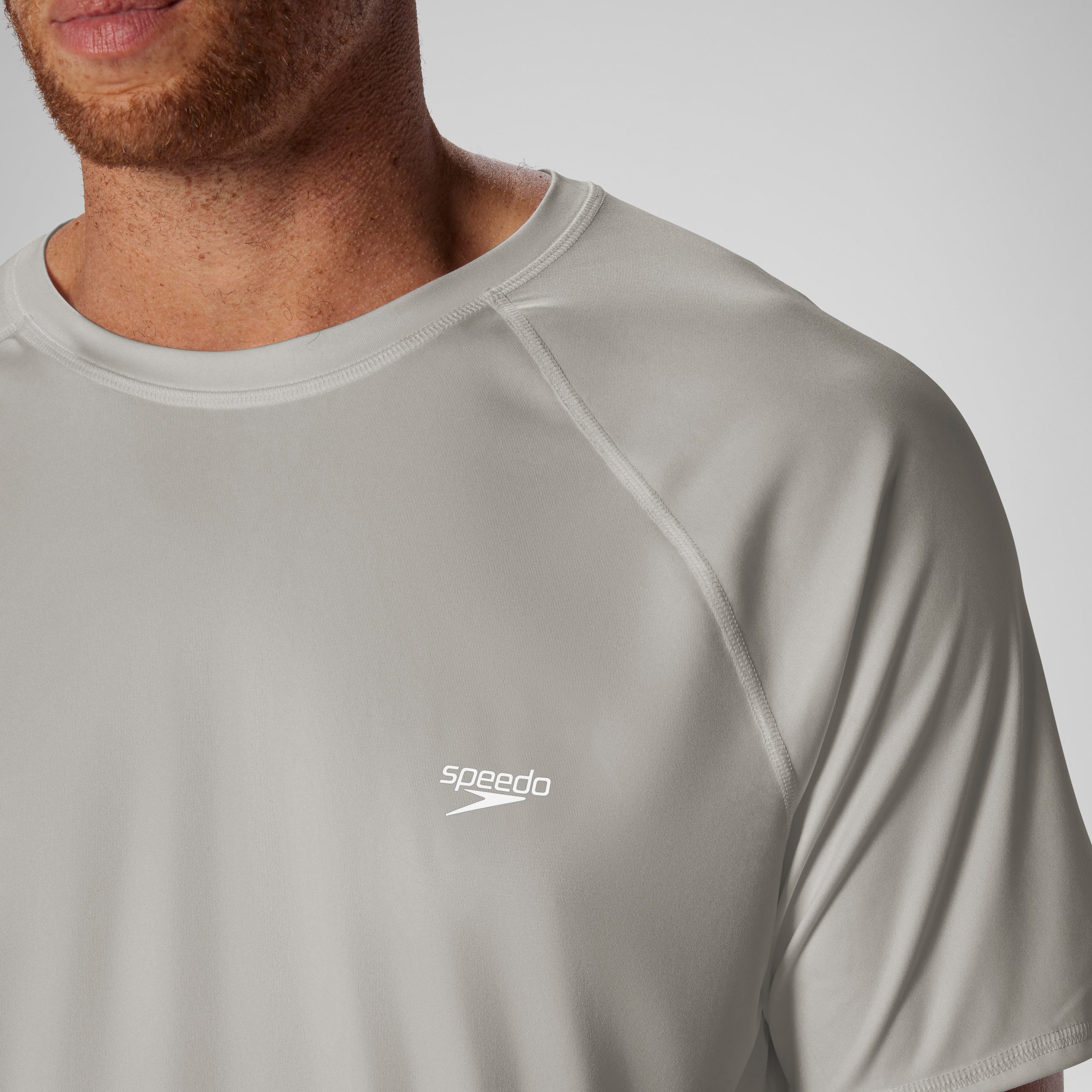 Men's Easy Solid Short Sleeve Swim Rashguard Gray - Image 3