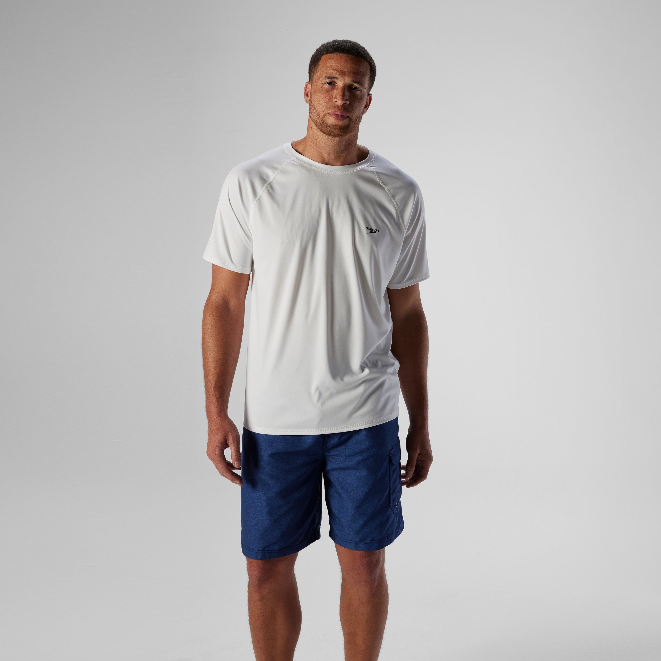 Men's New Easy Short Sleeve Rashguard White - Image 2