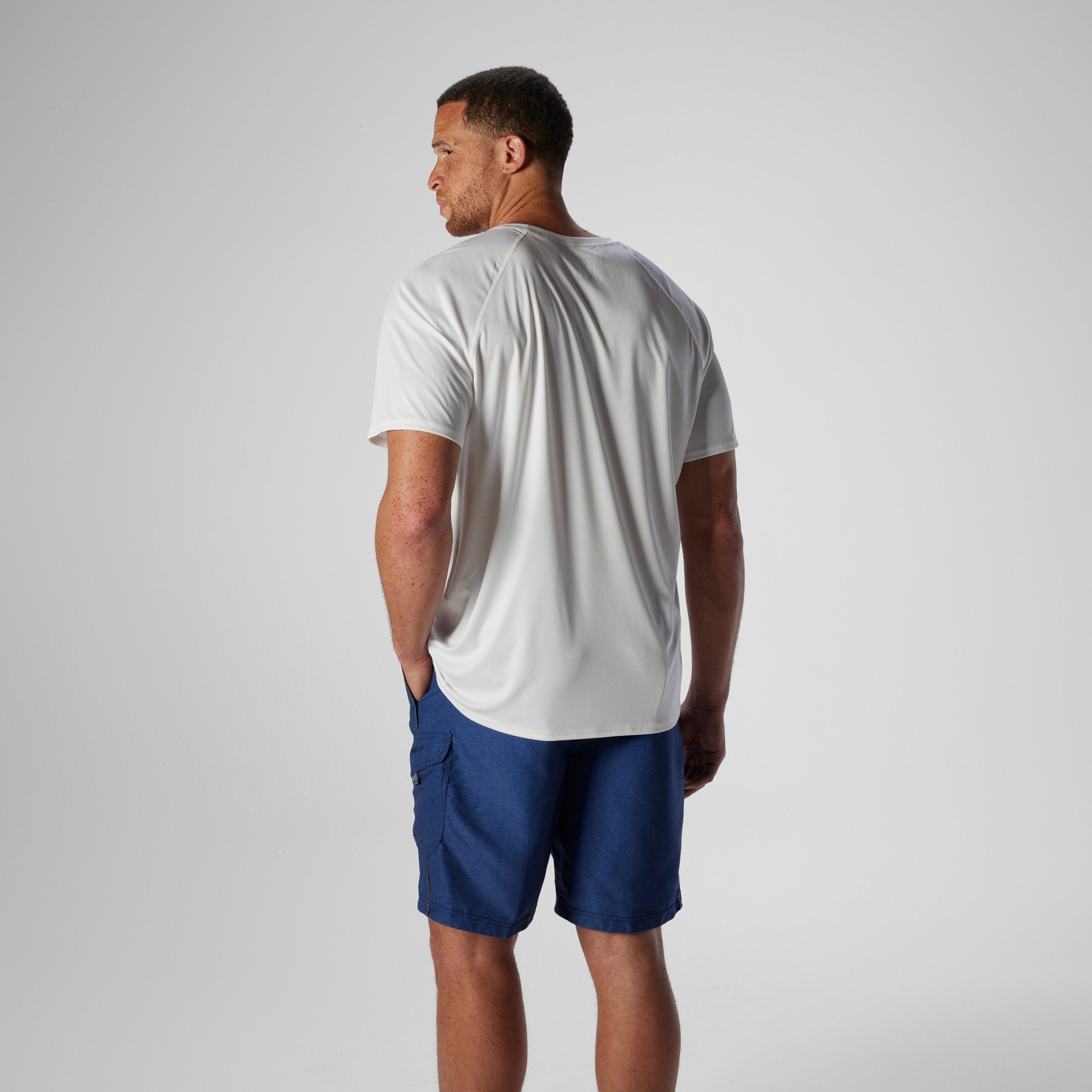 Men's New Easy Short Sleeve Rashguard White - Image 4