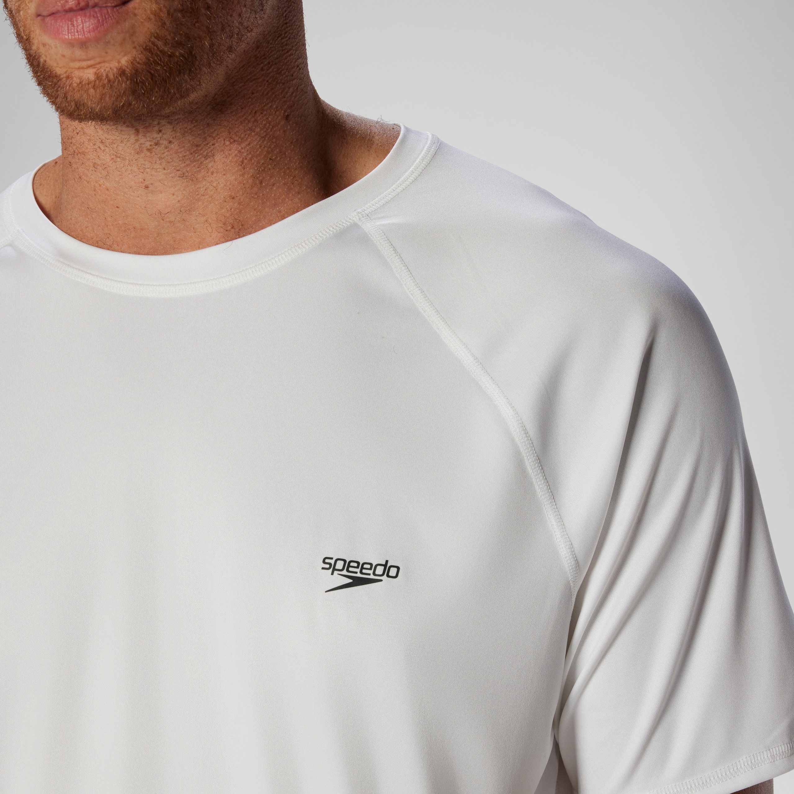 Men's New Easy Short Sleeve Rashguard White - Image 5