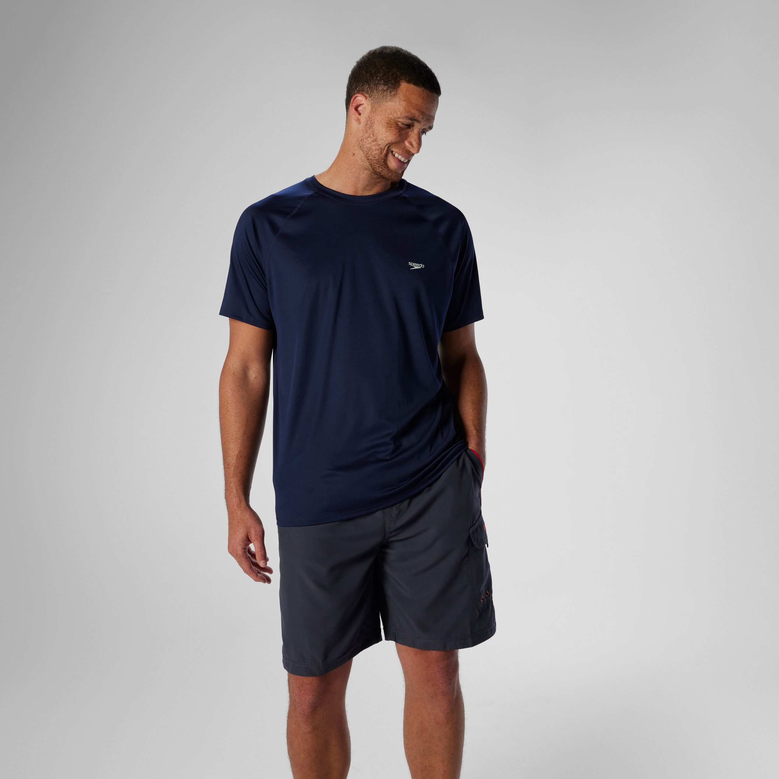 Easy Solid Short Sleeve Swim Rashguard Navy - Image 2