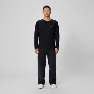 Men's Easy Solid Long Sleeve Swim Rashguard Black