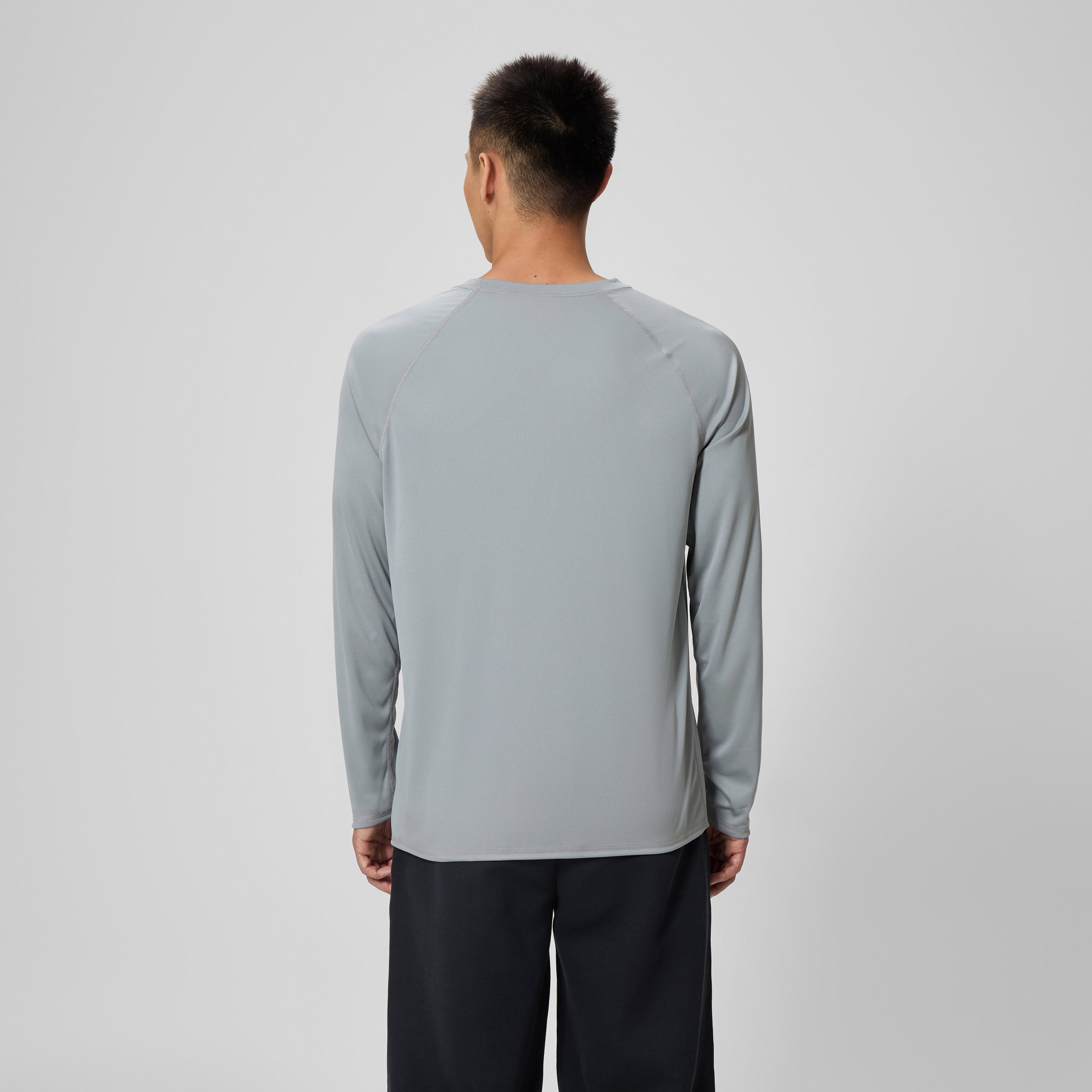 Men's Easy Solid Long Sleeve Swim Rashguard Gray - Image 4