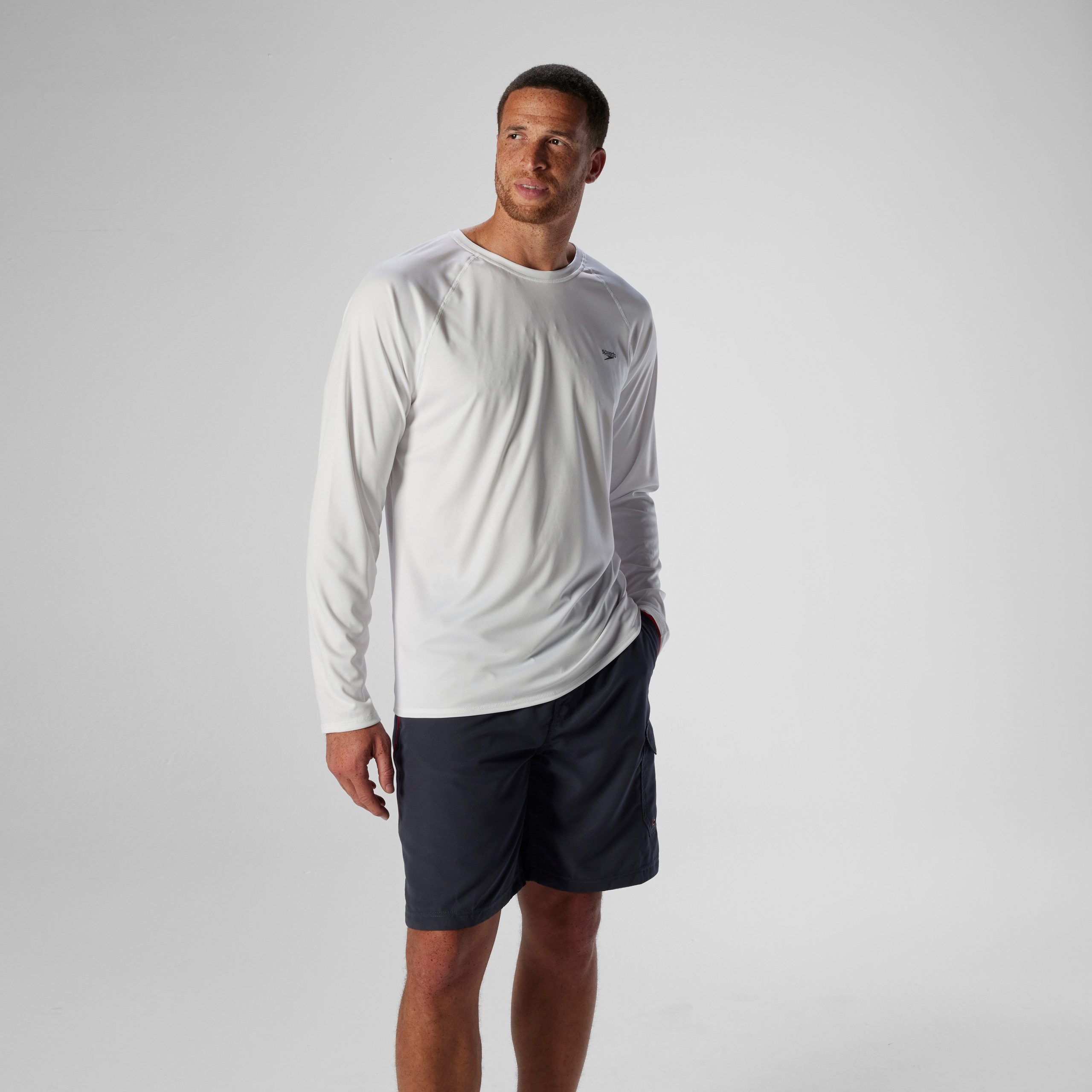 Easy Solid Long Sleeve Swim Rashguard White - Image 2