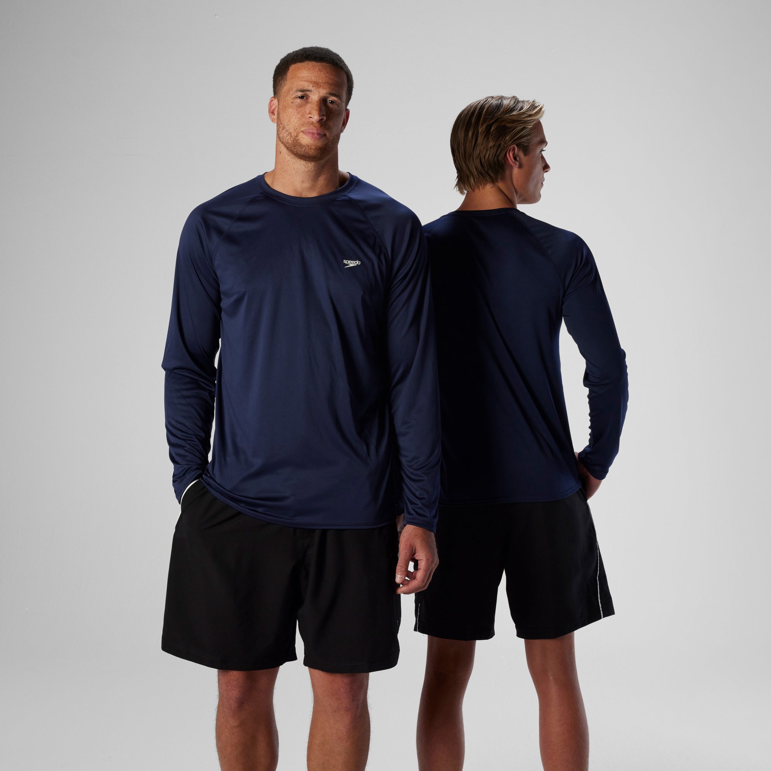 Men's New Easy Long Sleeve Granite Rashguard Navy - Image 4