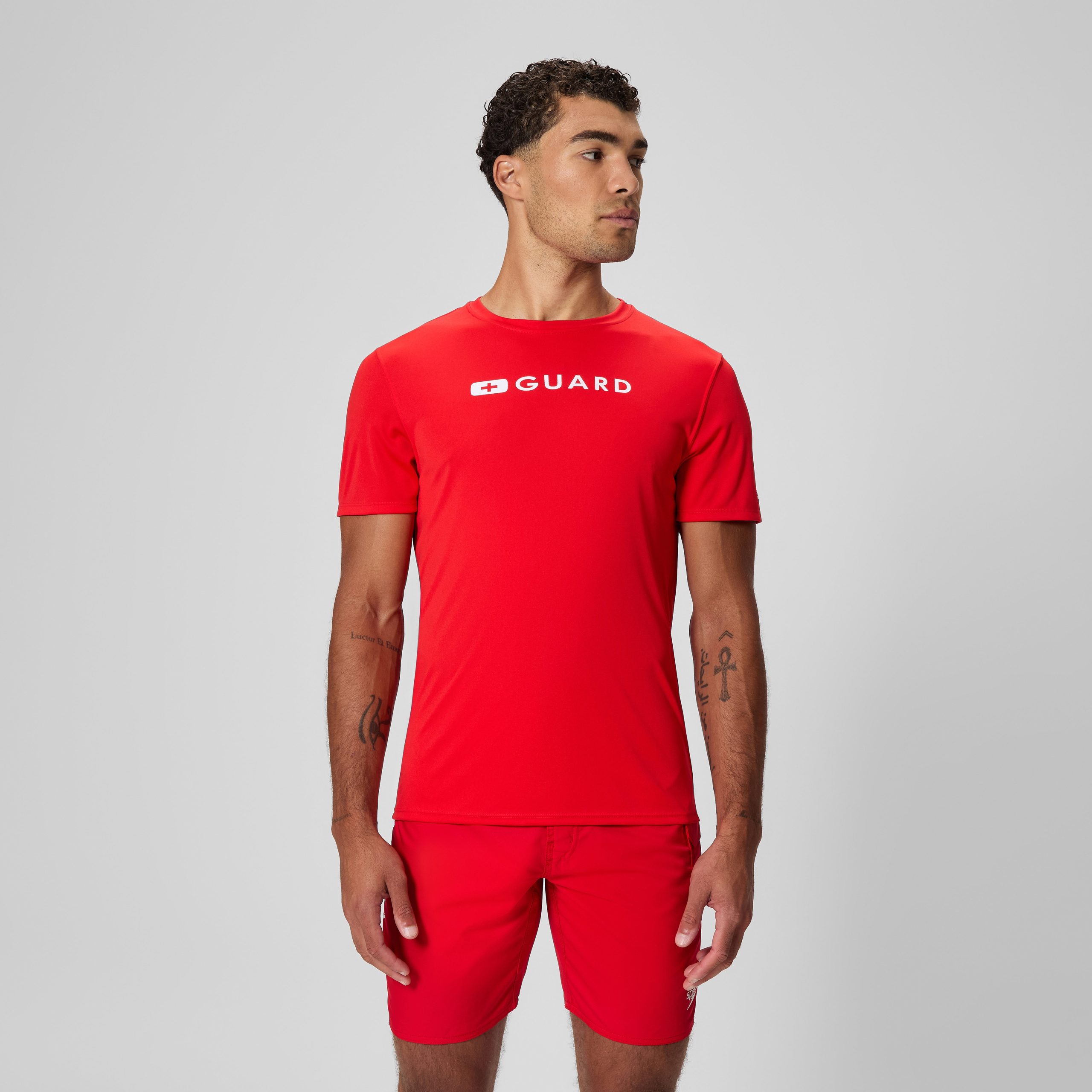 Men's Guard New Easy Short Sleeve Rashguard Red