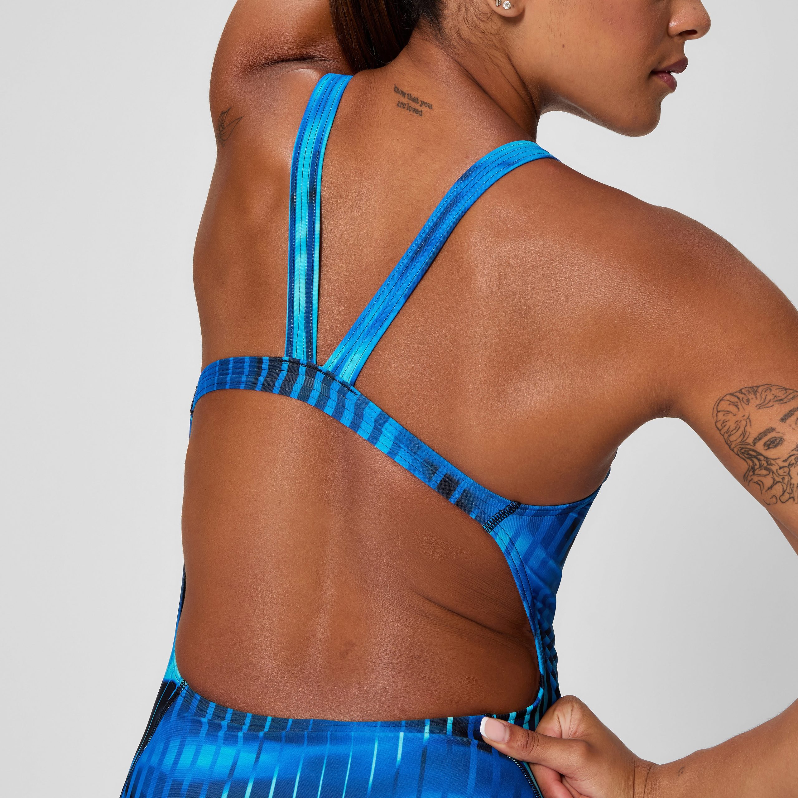 Women's Club Training Printed Leaderback One Piece Blue - Image 7
