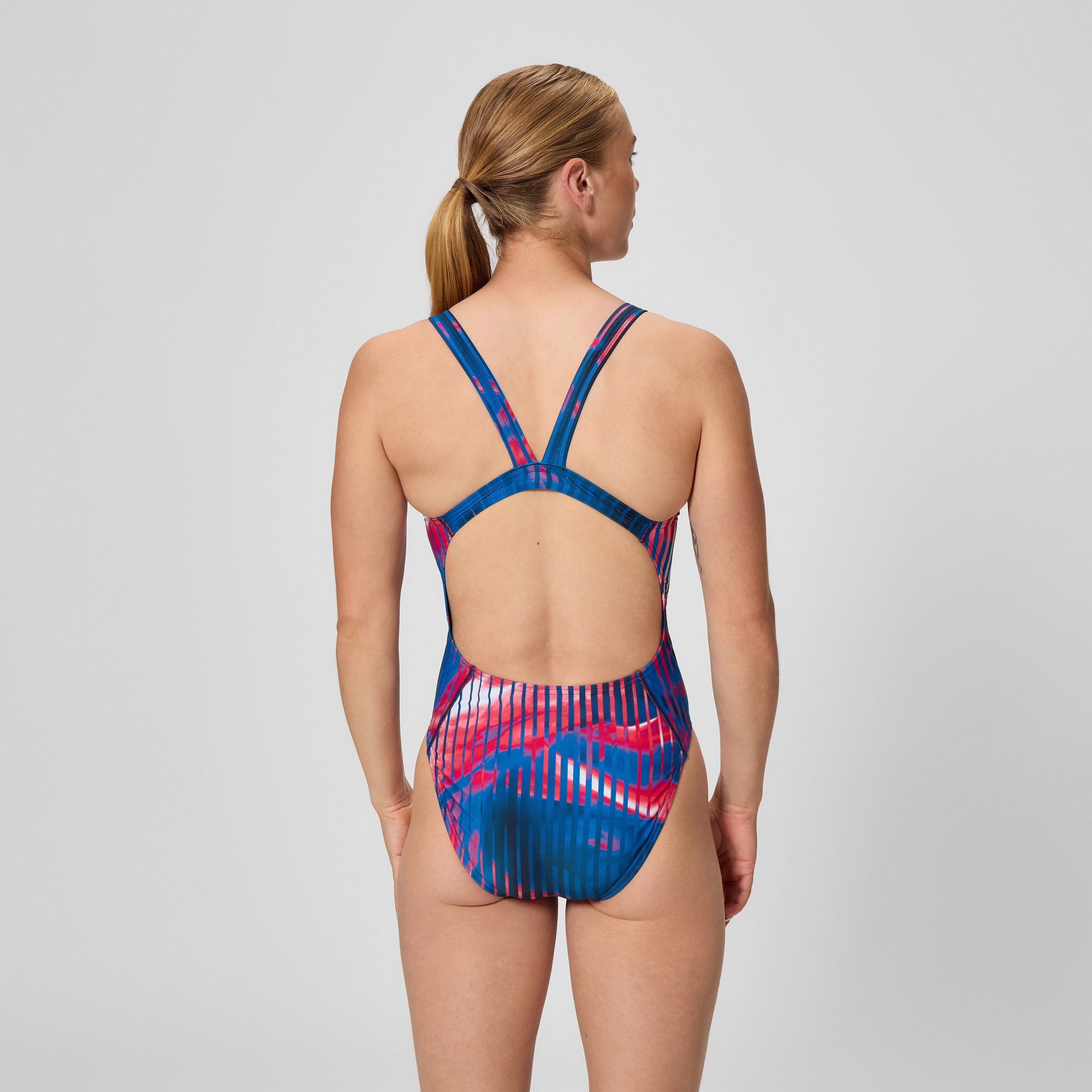 Women's Club Training Printed Leaderback One Piece Red/White/Blue - Image 3