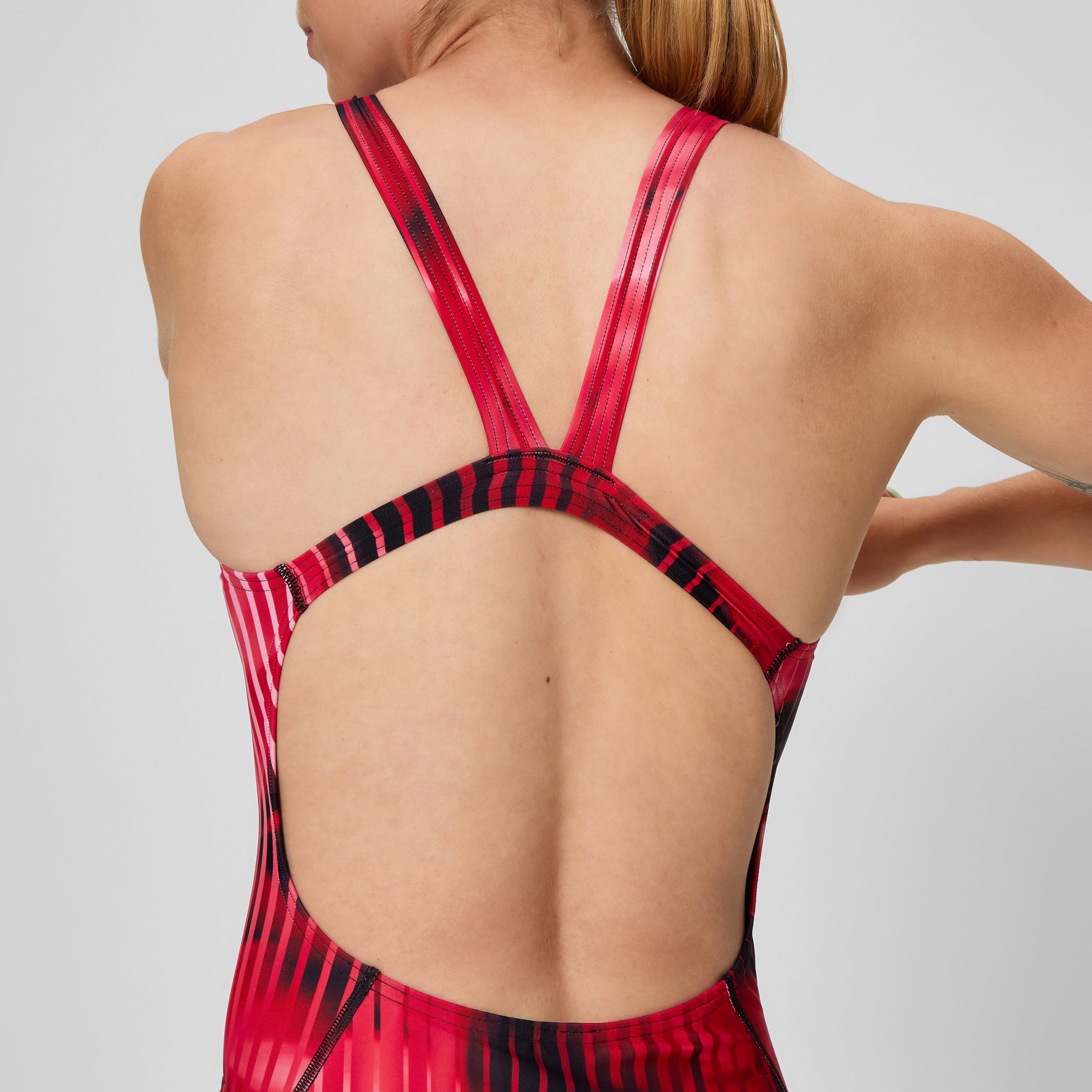 Women's Club Training Printed Leaderback One Piece Red - Image 8