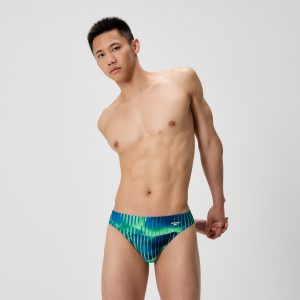 Men's Club Training Printed Brief Blue/Green
