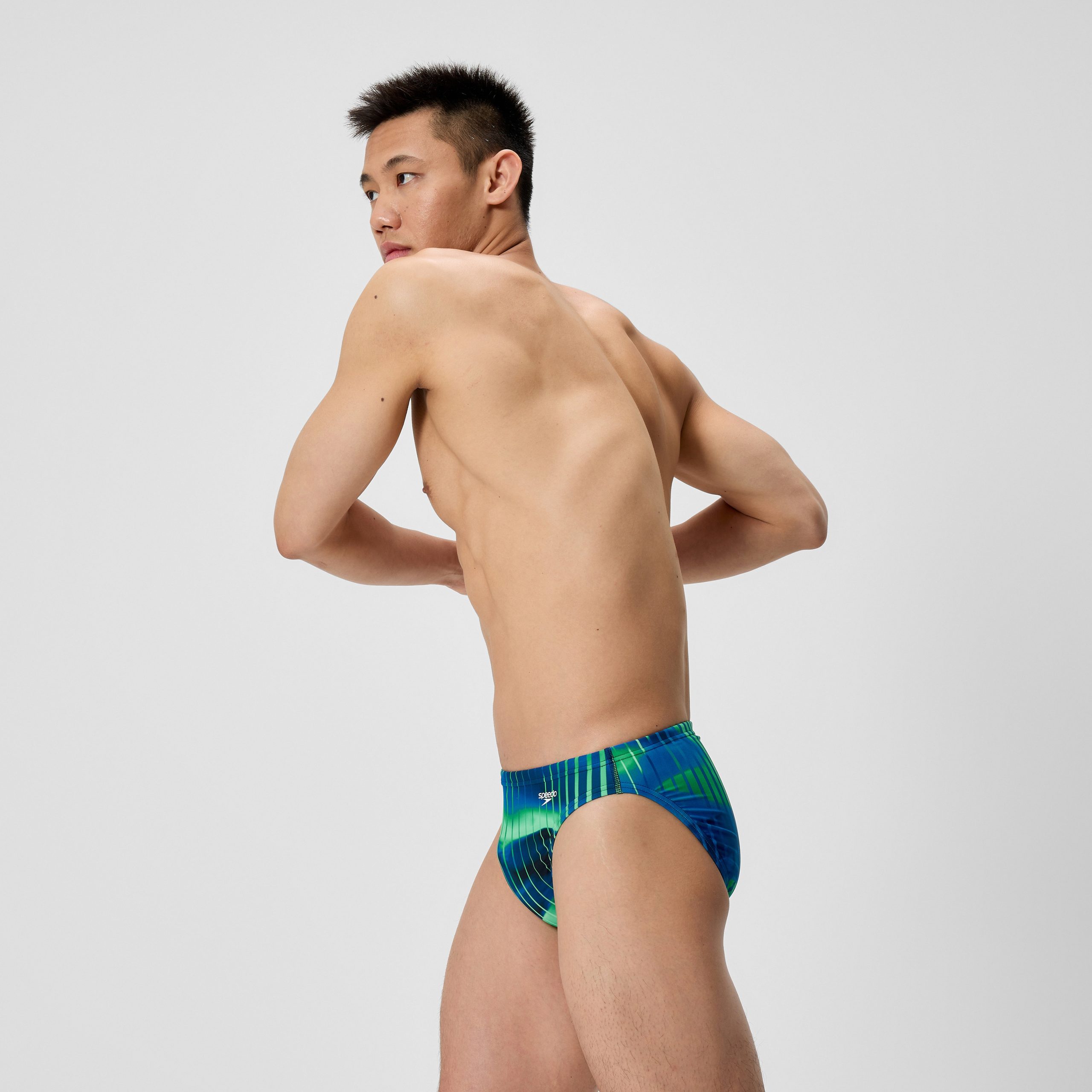 Men's Club Training Printed Brief Blue/Green - Image 2