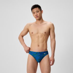 Men's Club Training Printed Brief Blue/Green
