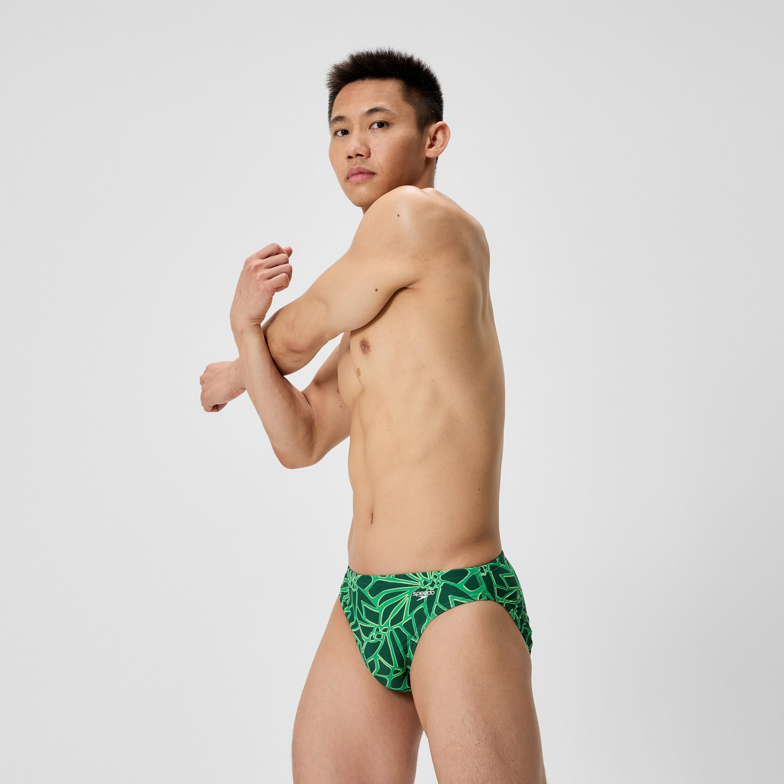 Men's Club Training Printed Brief Green - Image 2
