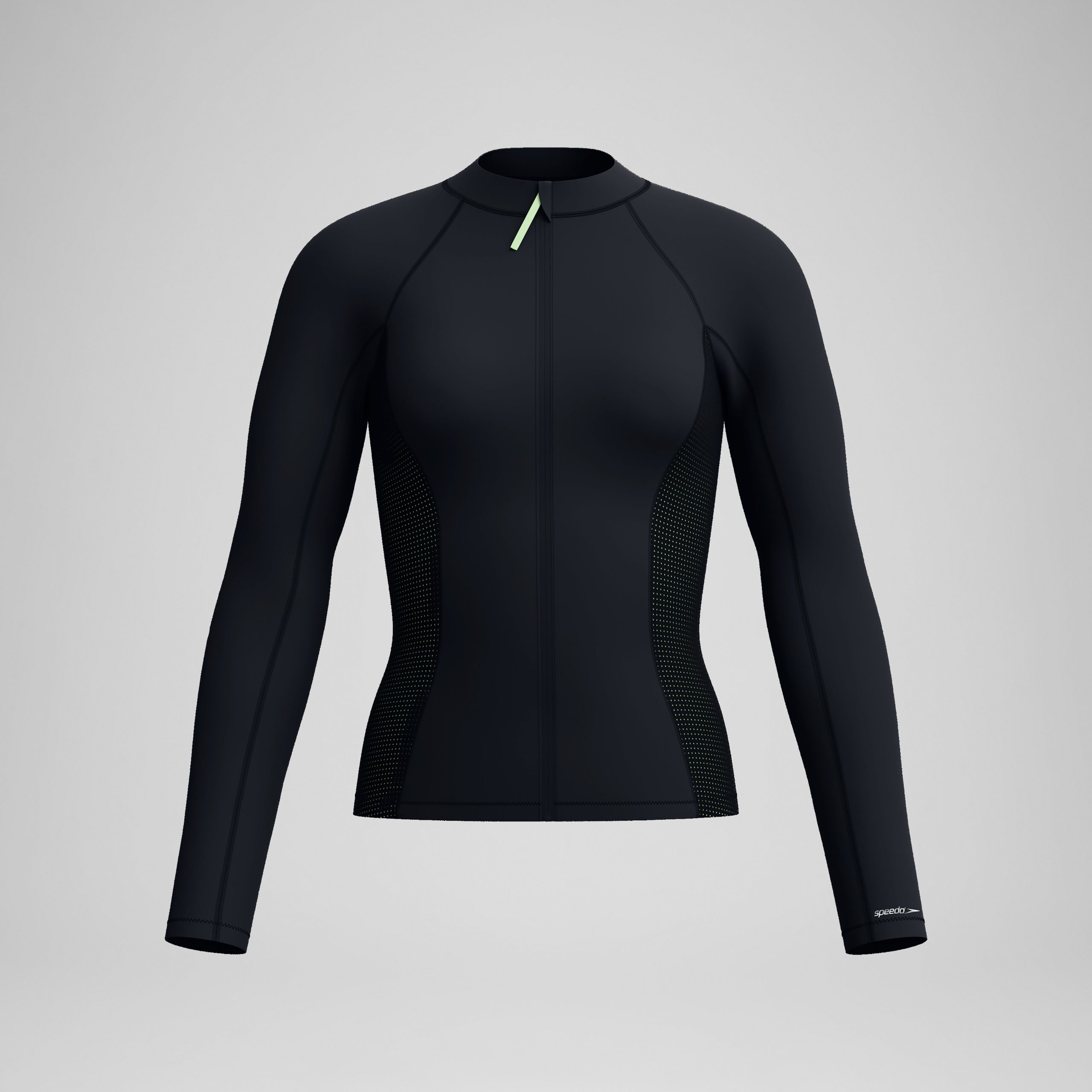 Women's Scuba Flex Long Sleeve Rashguard Black/Green - Image 4