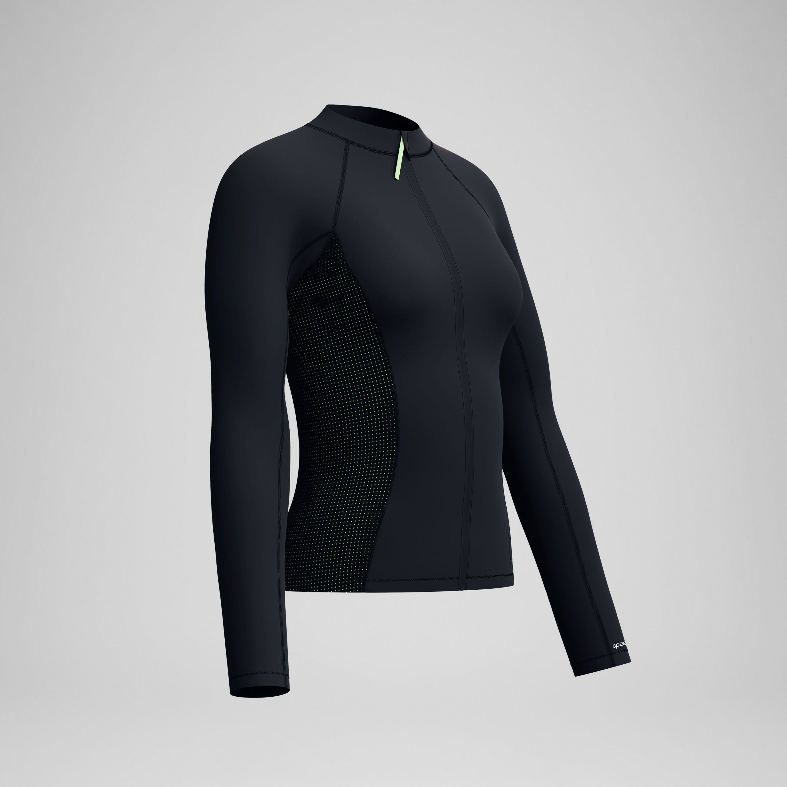 Women's Scuba Flex Long Sleeve Rashguard Black/Green - Image 5