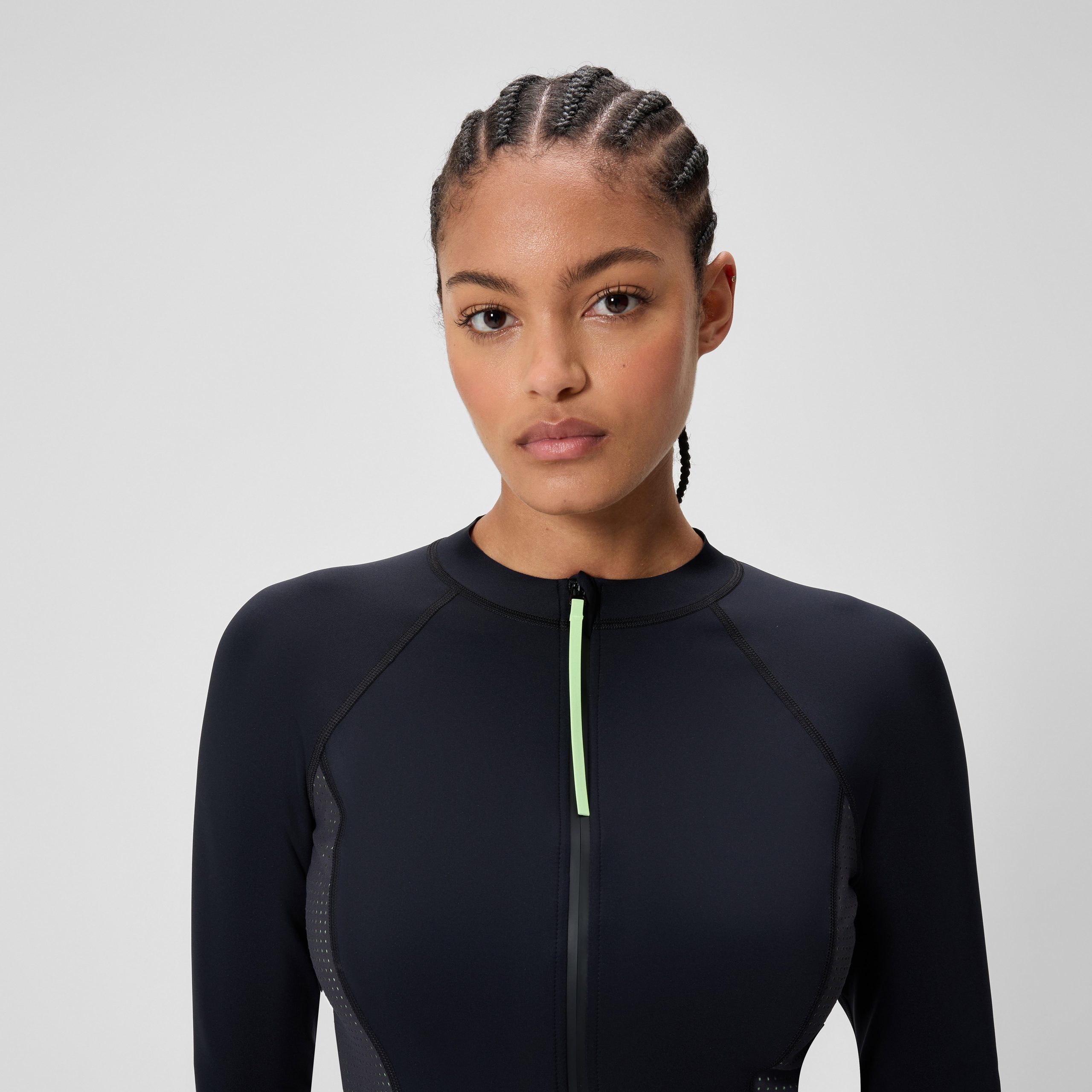 Women's Scuba Flex Long Sleeve Rashguard Black/Green - Image 9