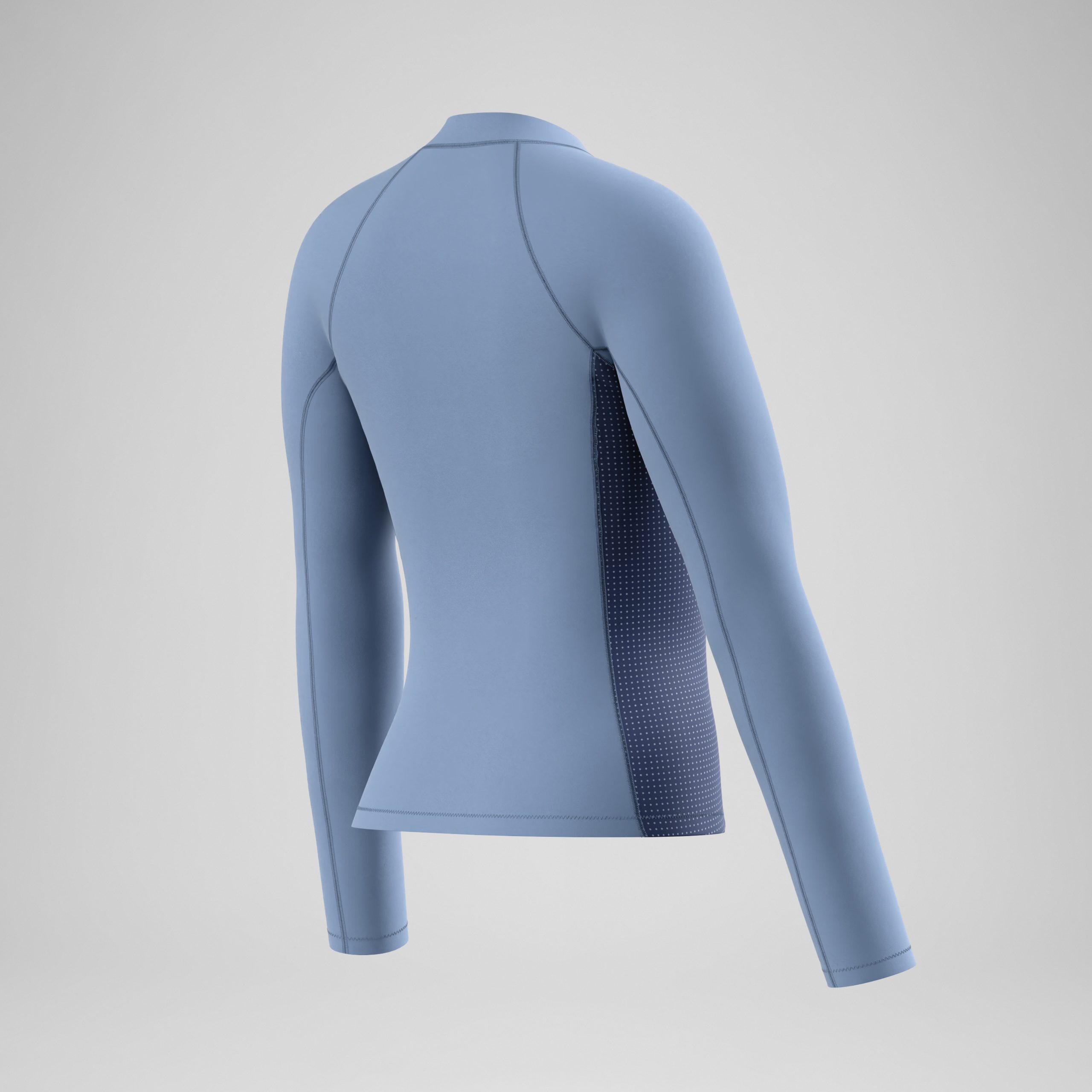 Women's Scuba Flex Long Sleeve Rashguard Gray/Blue - Image 4