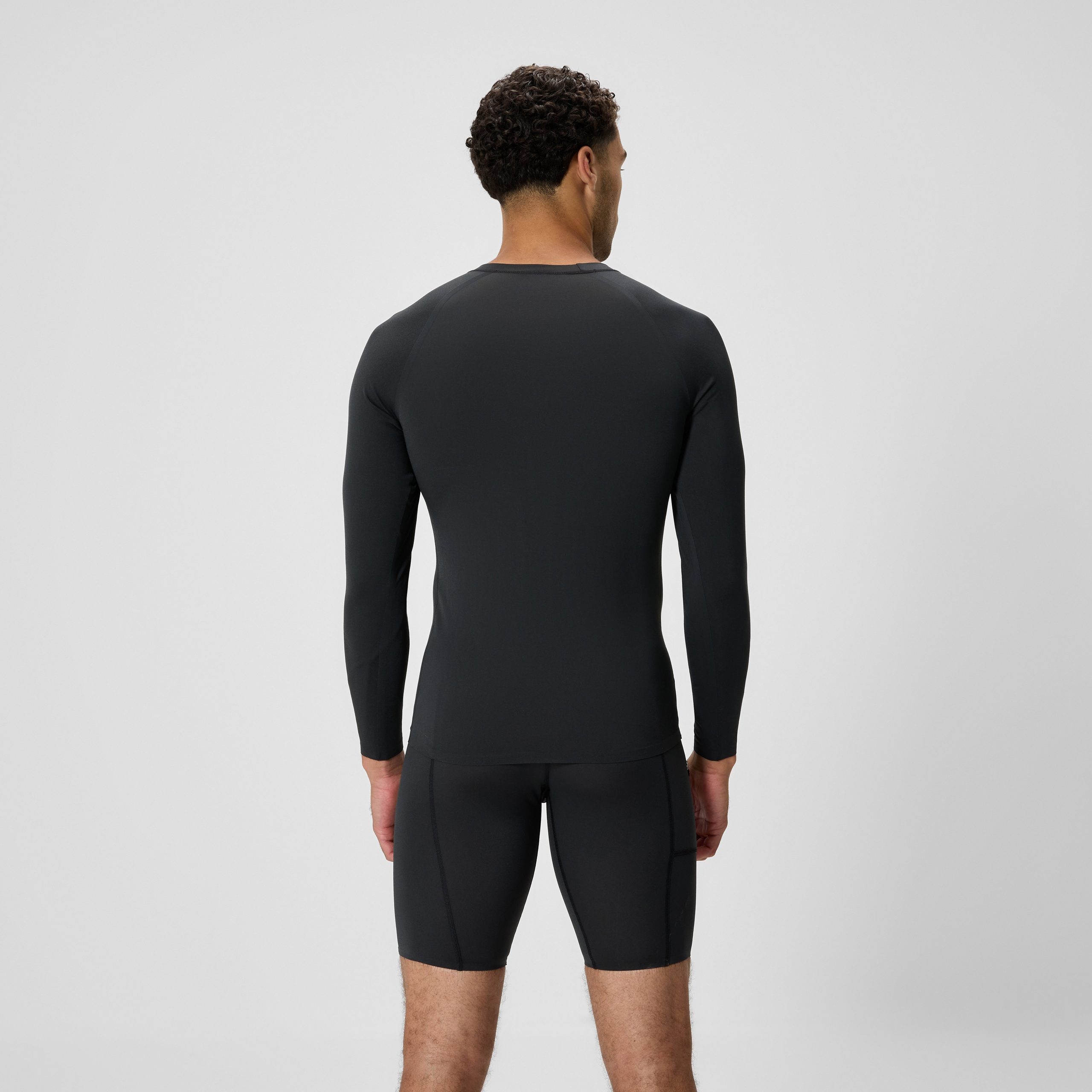 Men's Boom Solid Long Sleeve Rashguard Black - Image 3