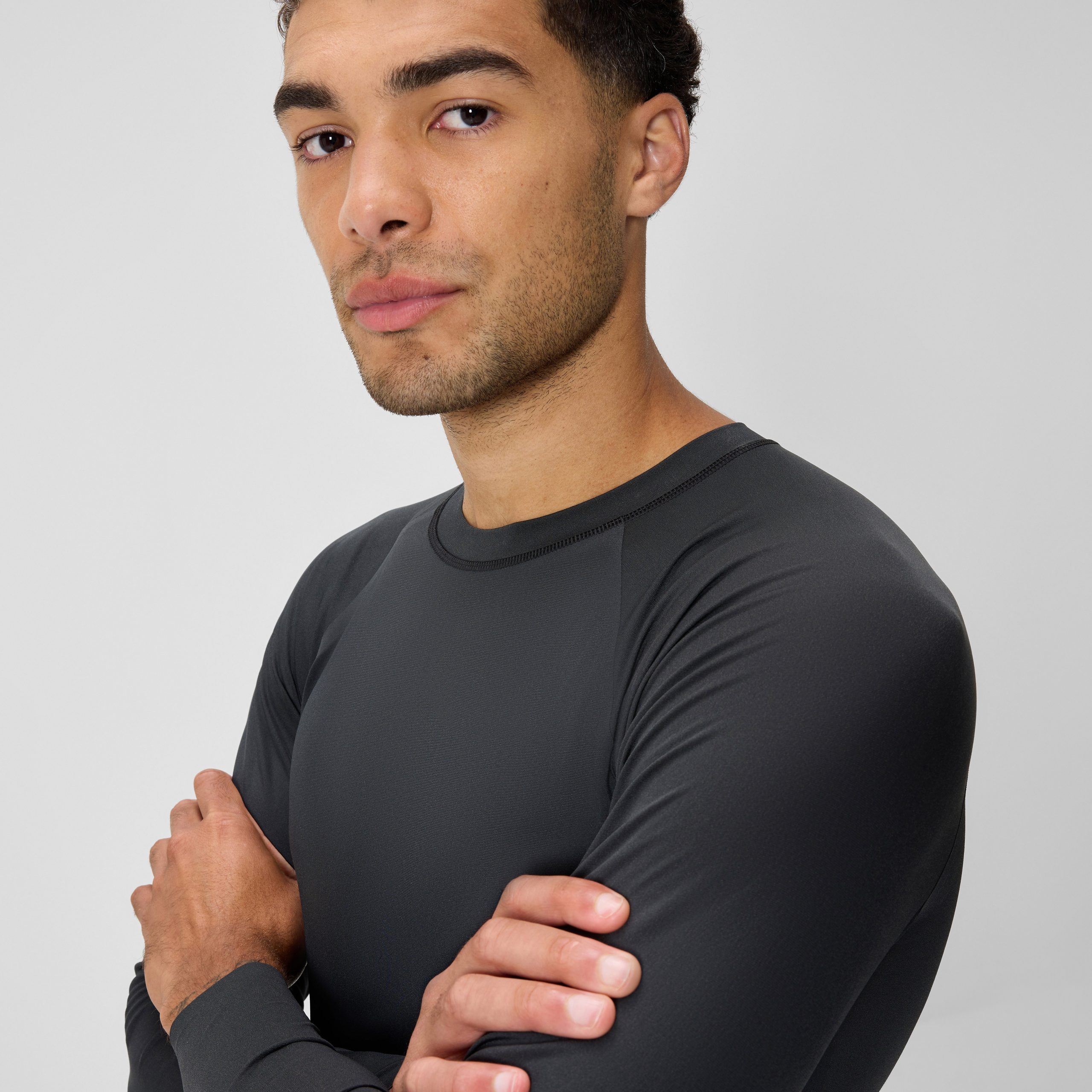 Men's Boom Solid Long Sleeve Rashguard Black - Image 9