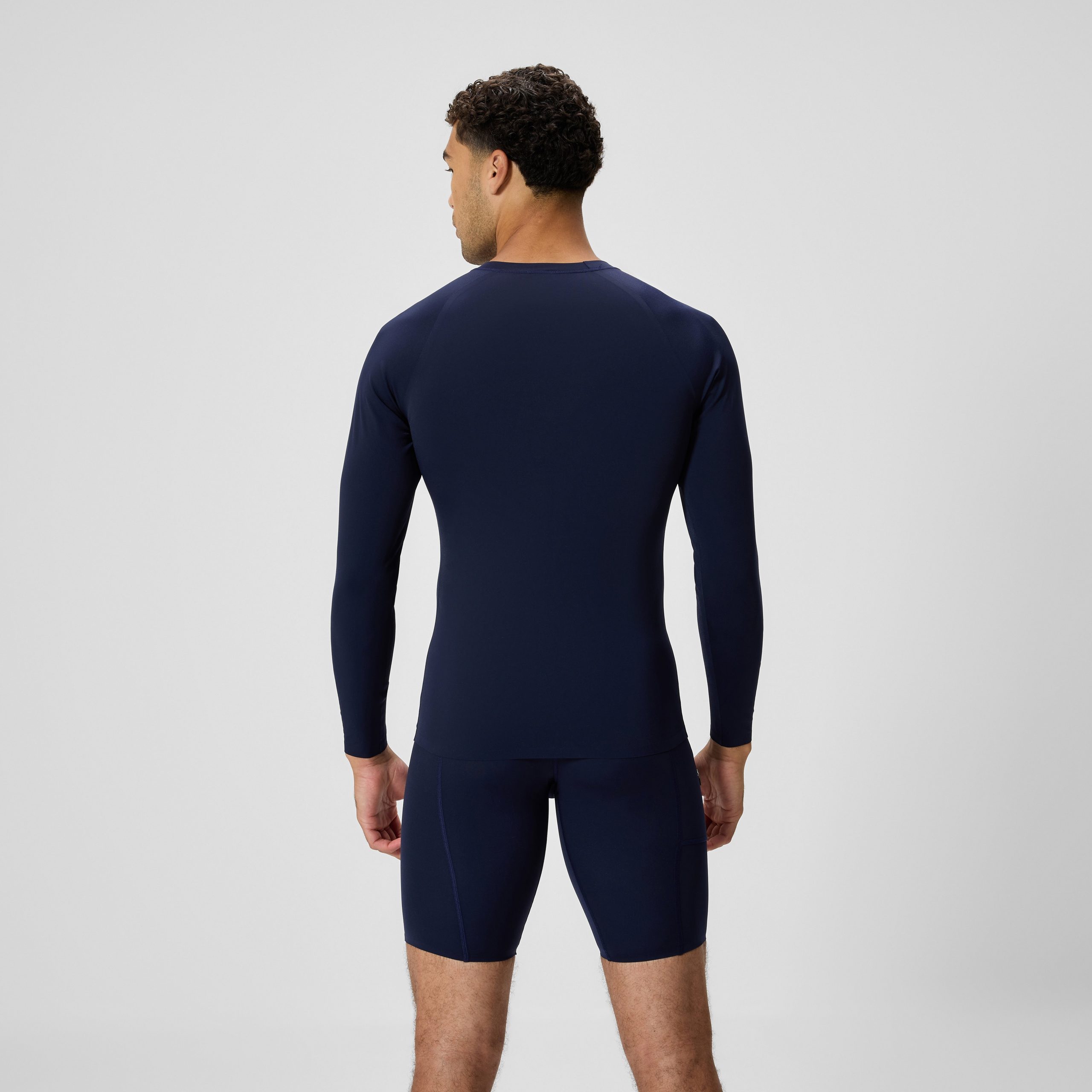 Men's Boom Solid Long Sleeve Rashguard Navy - Image 3
