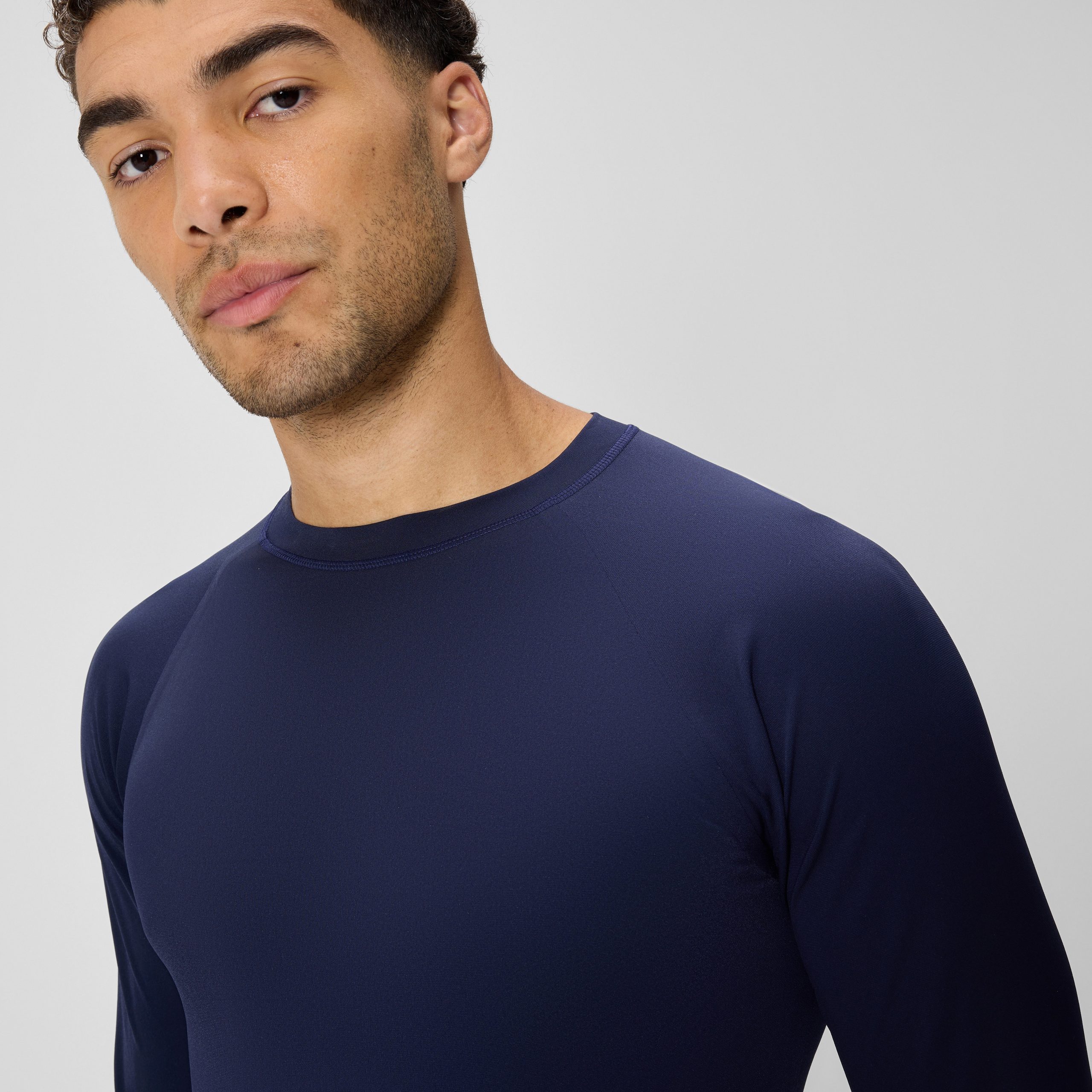 Men's Boom Solid Long Sleeve Rashguard Navy - Image 9