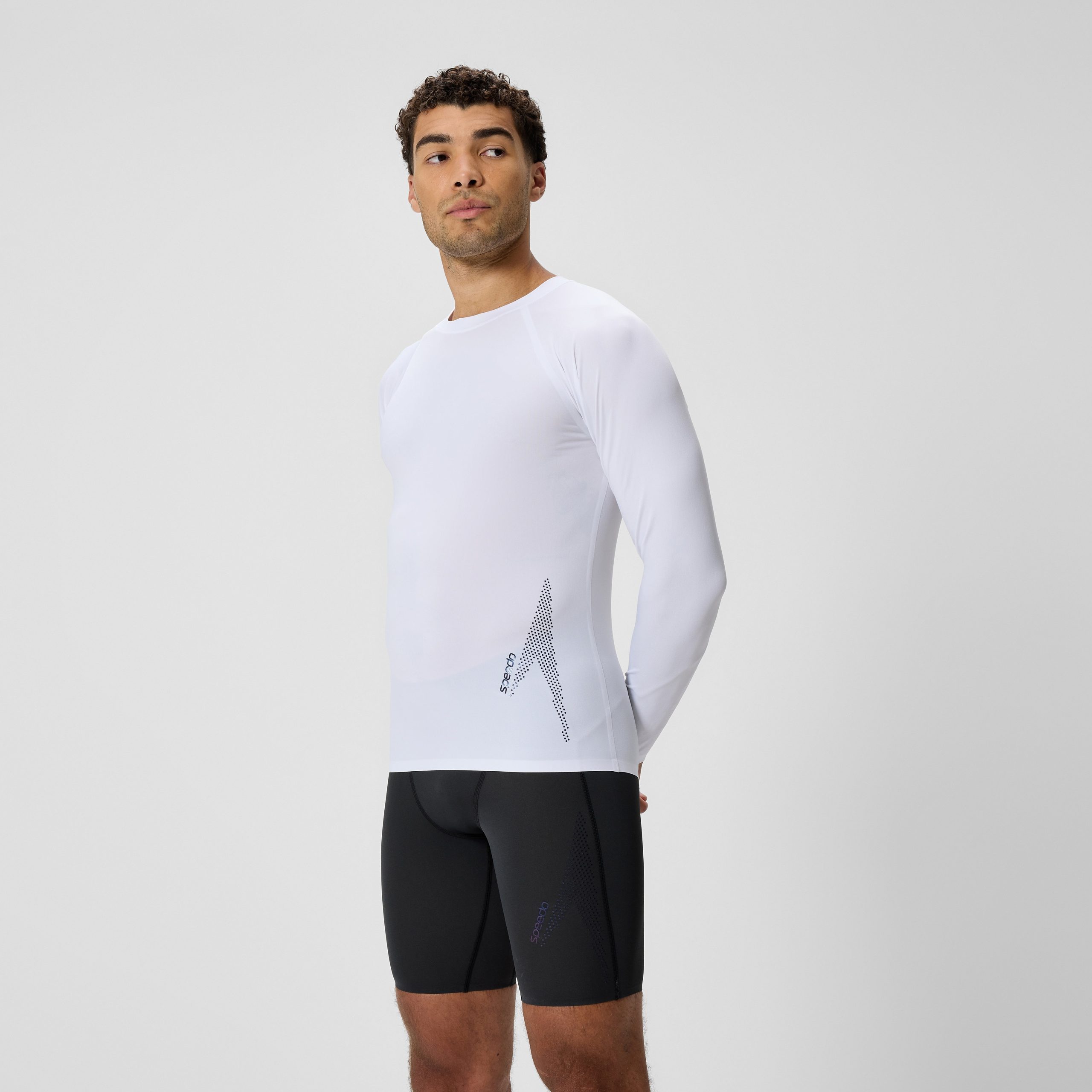 Men's Boom Solid Long Sleeve Rashguard White - Image 2