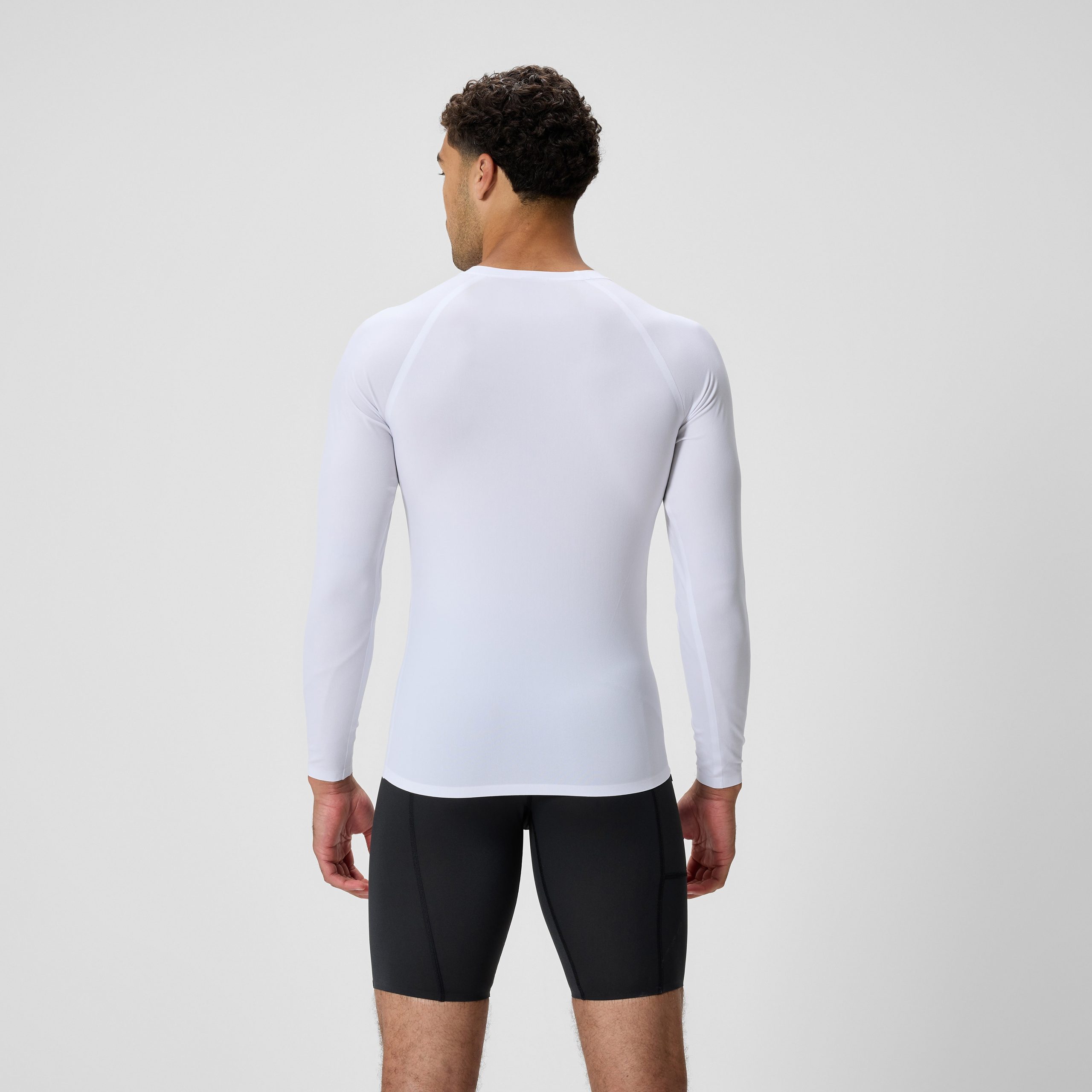 Men's Boom Solid Long Sleeve Rashguard White - Image 3