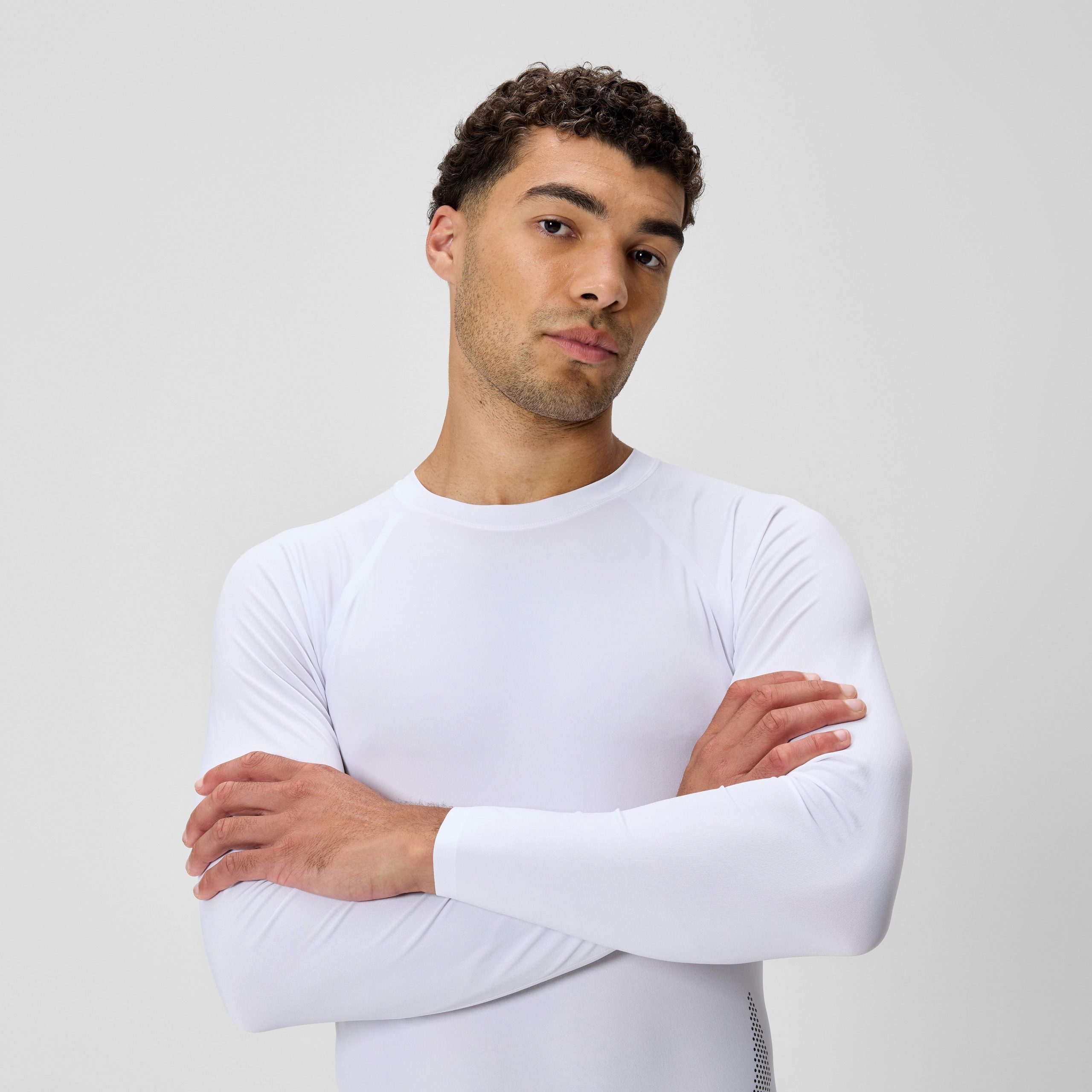 Men's Boom Solid Long Sleeve Rashguard White - Image 8