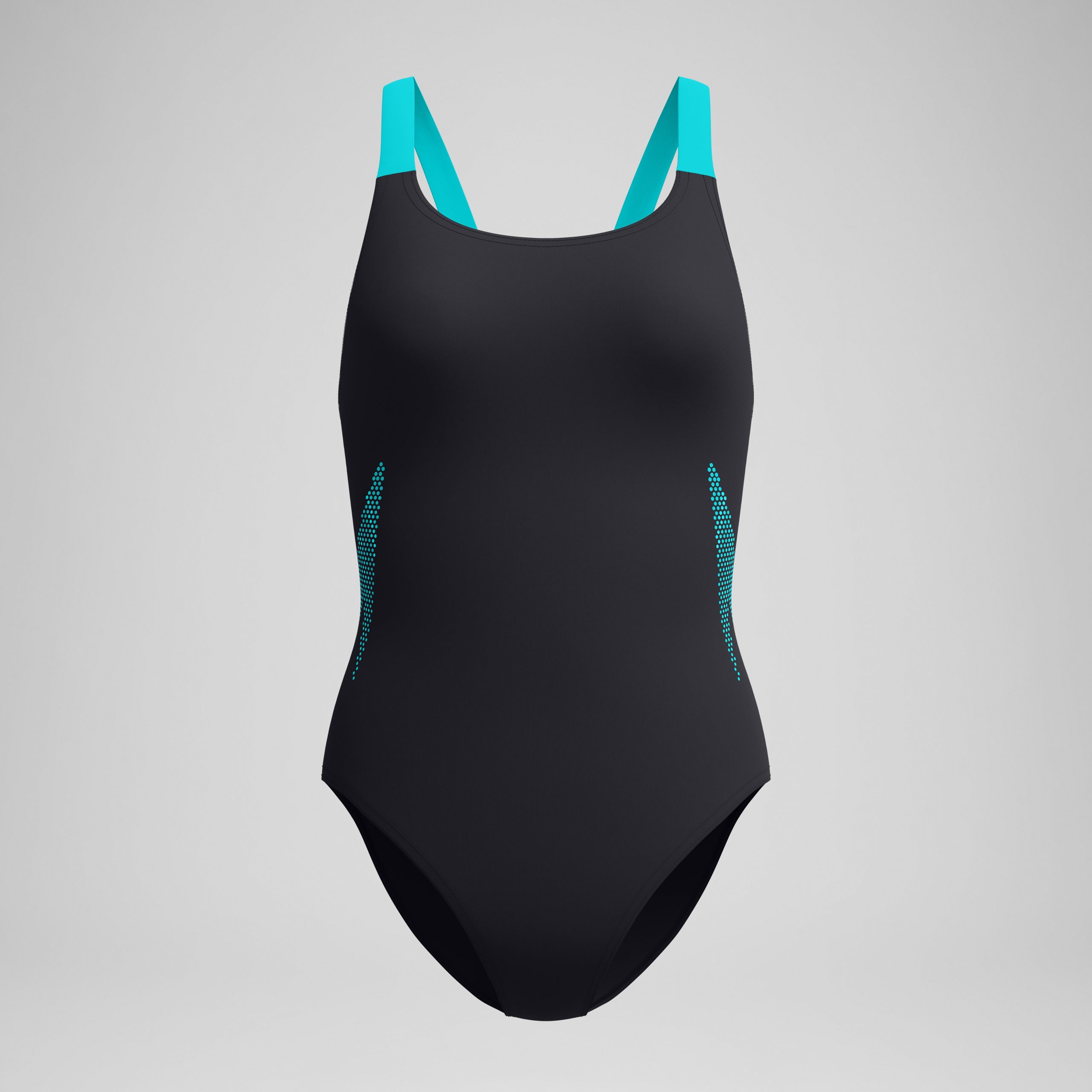 Women's Boom Solid Leaderback One Piece Black/Turquoise - Image 4