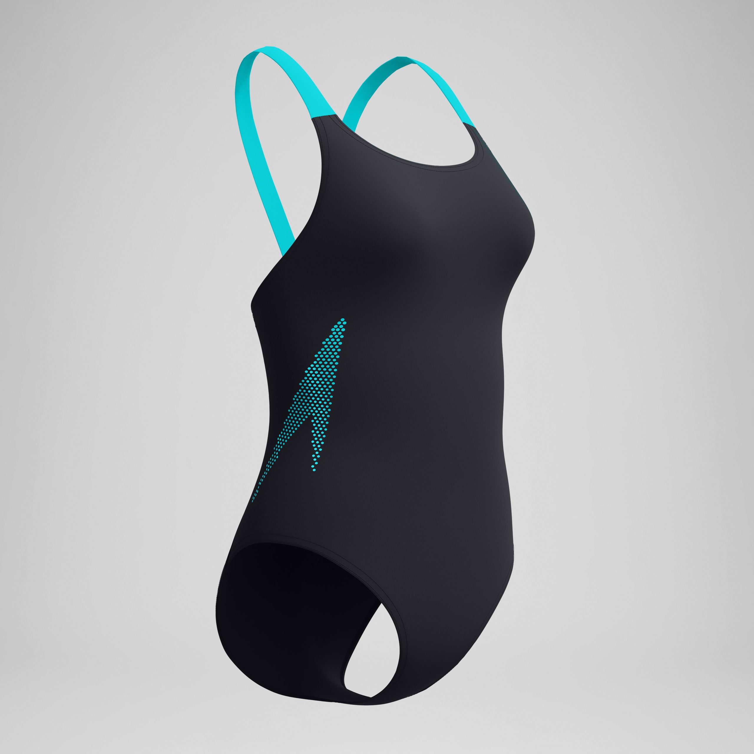 Women's Boom Solid Leaderback One Piece Black/Turquoise - Image 5