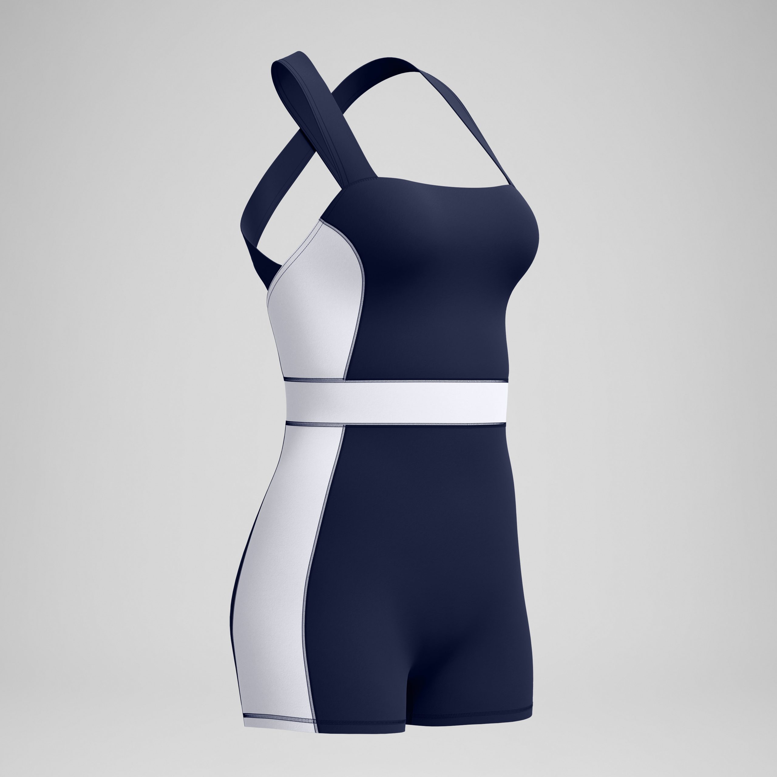 Women's Jetstream Colorblock Legsuit Navy/White - Image 5