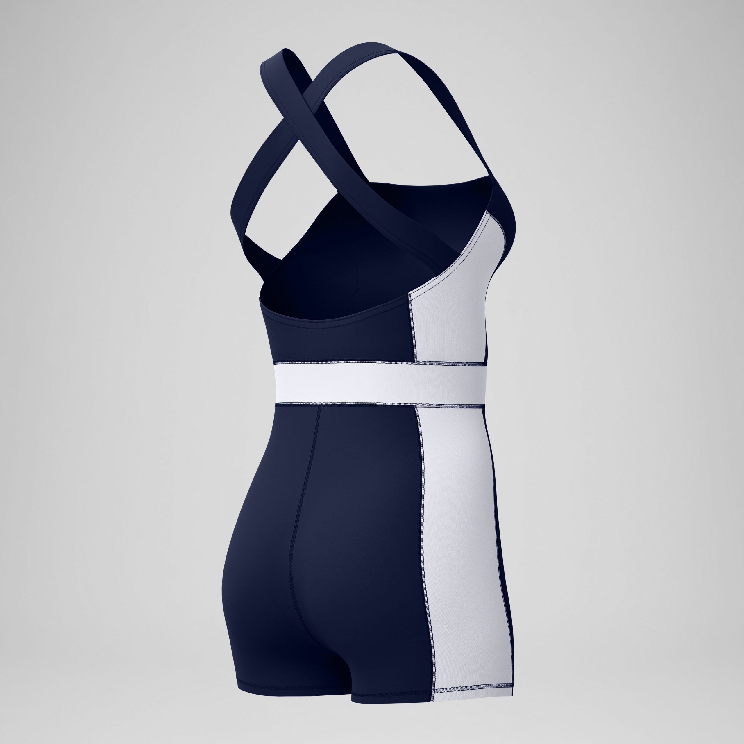 Women's Jetstream Colorblock Legsuit Navy/White - Image 7