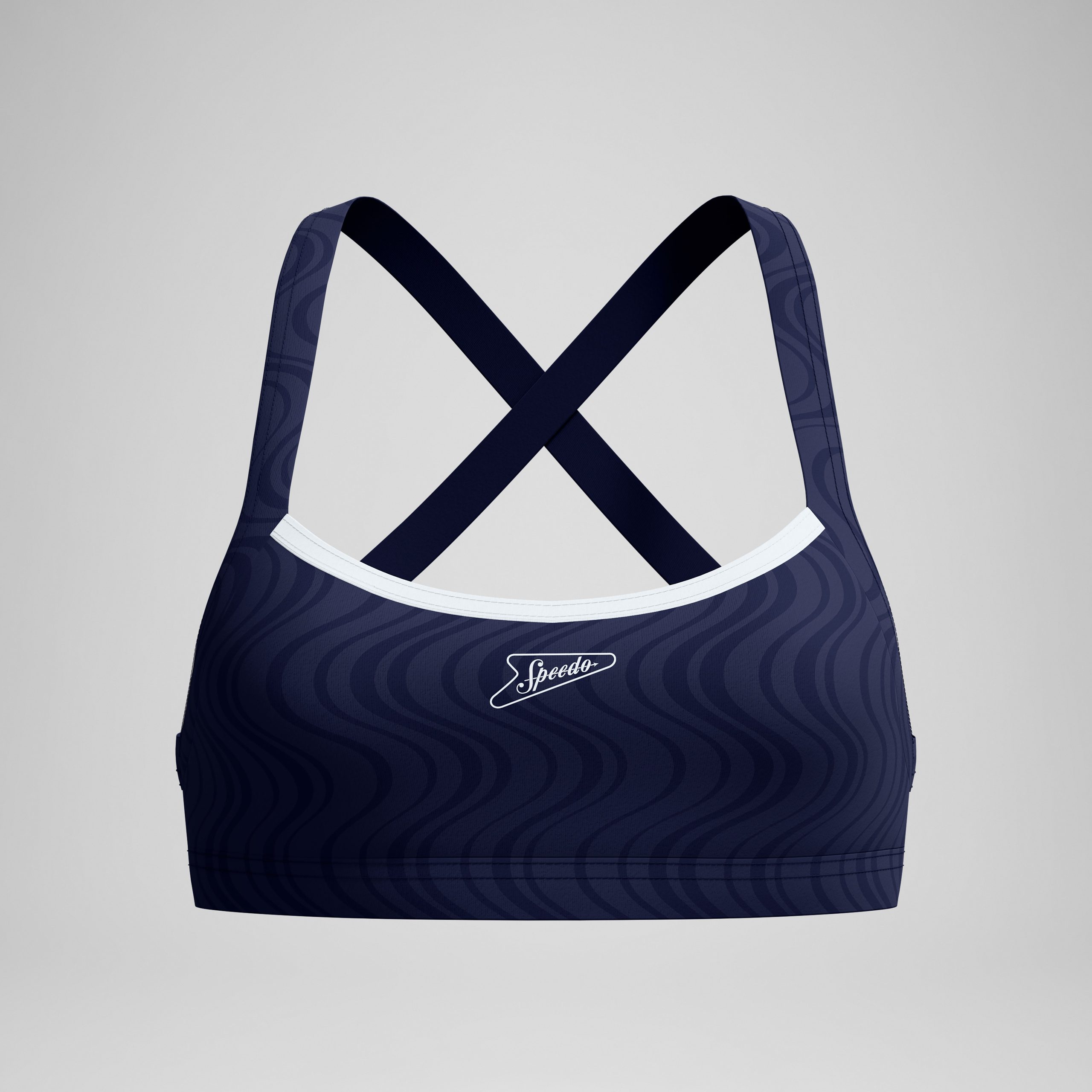 Women's Jetstream Textured Crossback Bikini Top Navy/White - Image 4