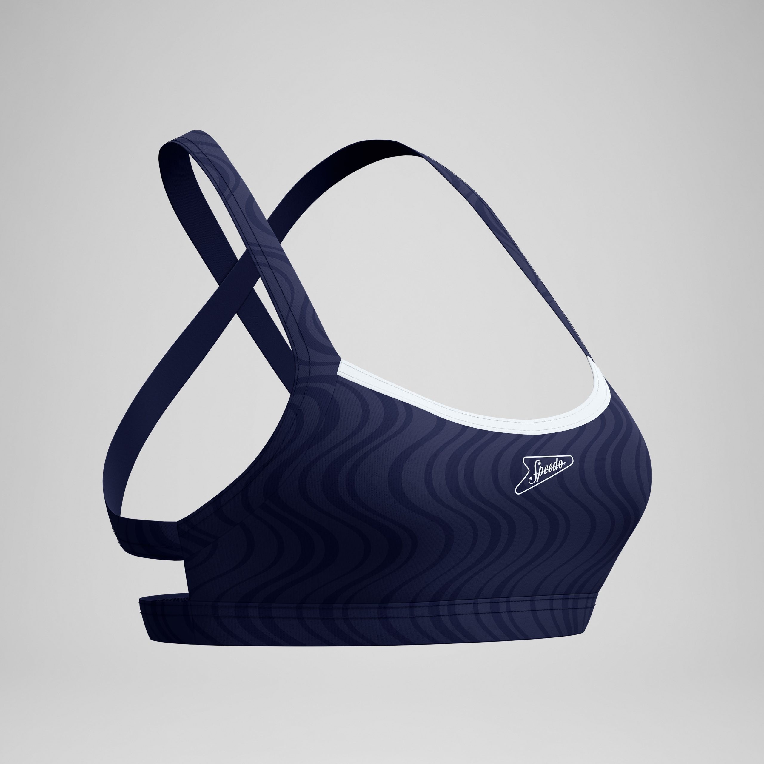 Women's Jetstream Textured Crossback Bikini Top Navy/White - Image 5