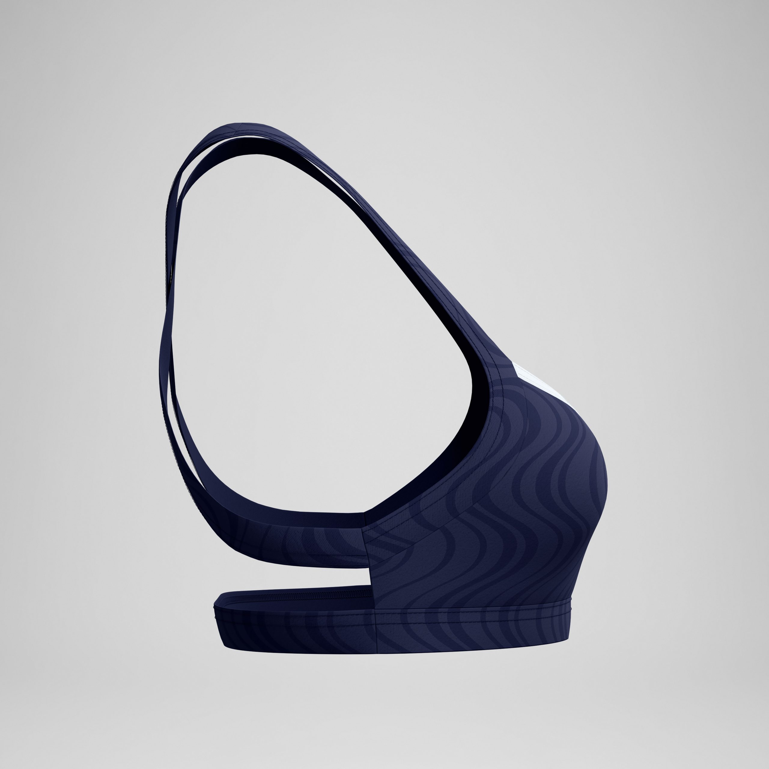 Women's Jetstream Textured Crossback Bikini Top Navy/White - Image 6