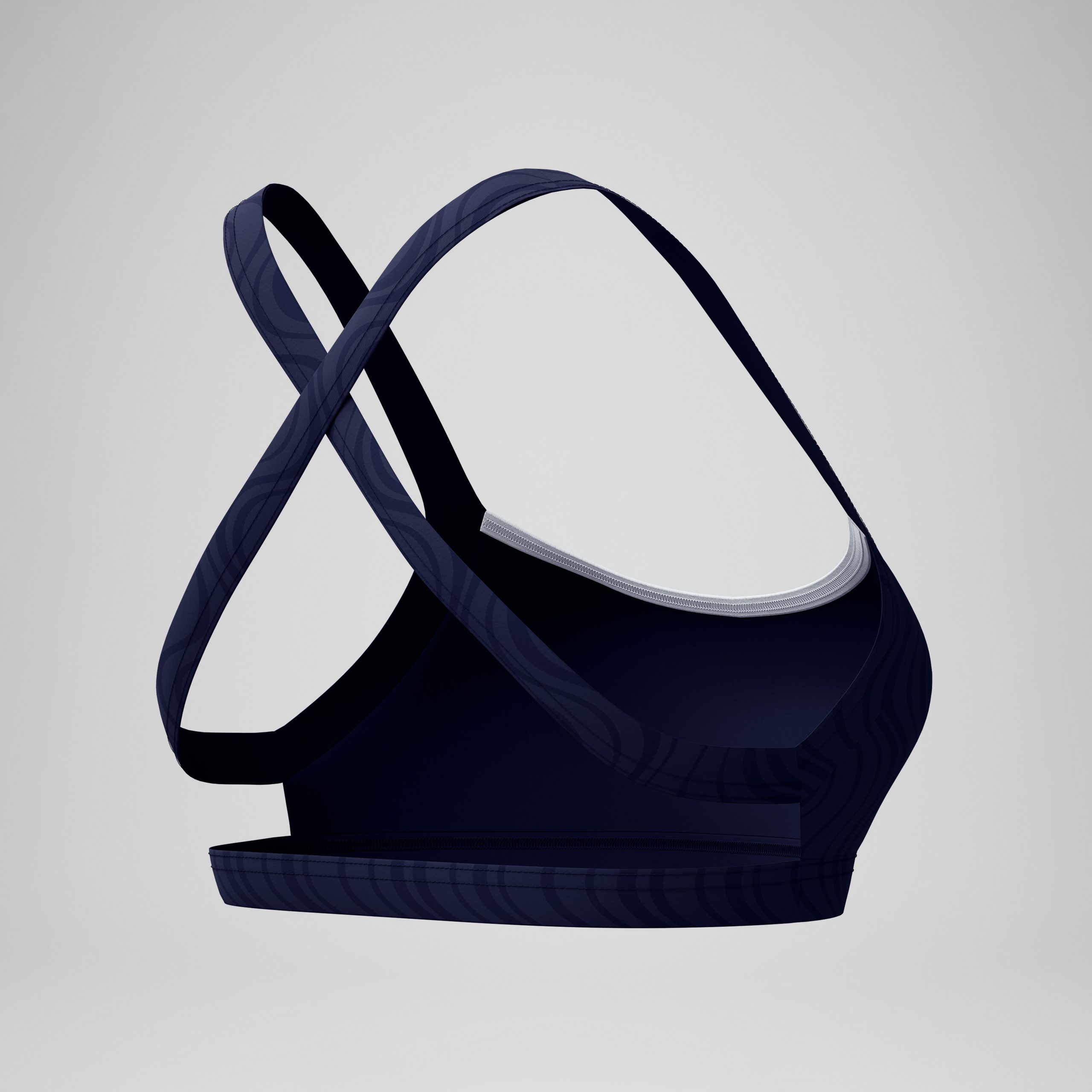 Women's Jetstream Textured Crossback Bikini Top Navy/White - Image 7