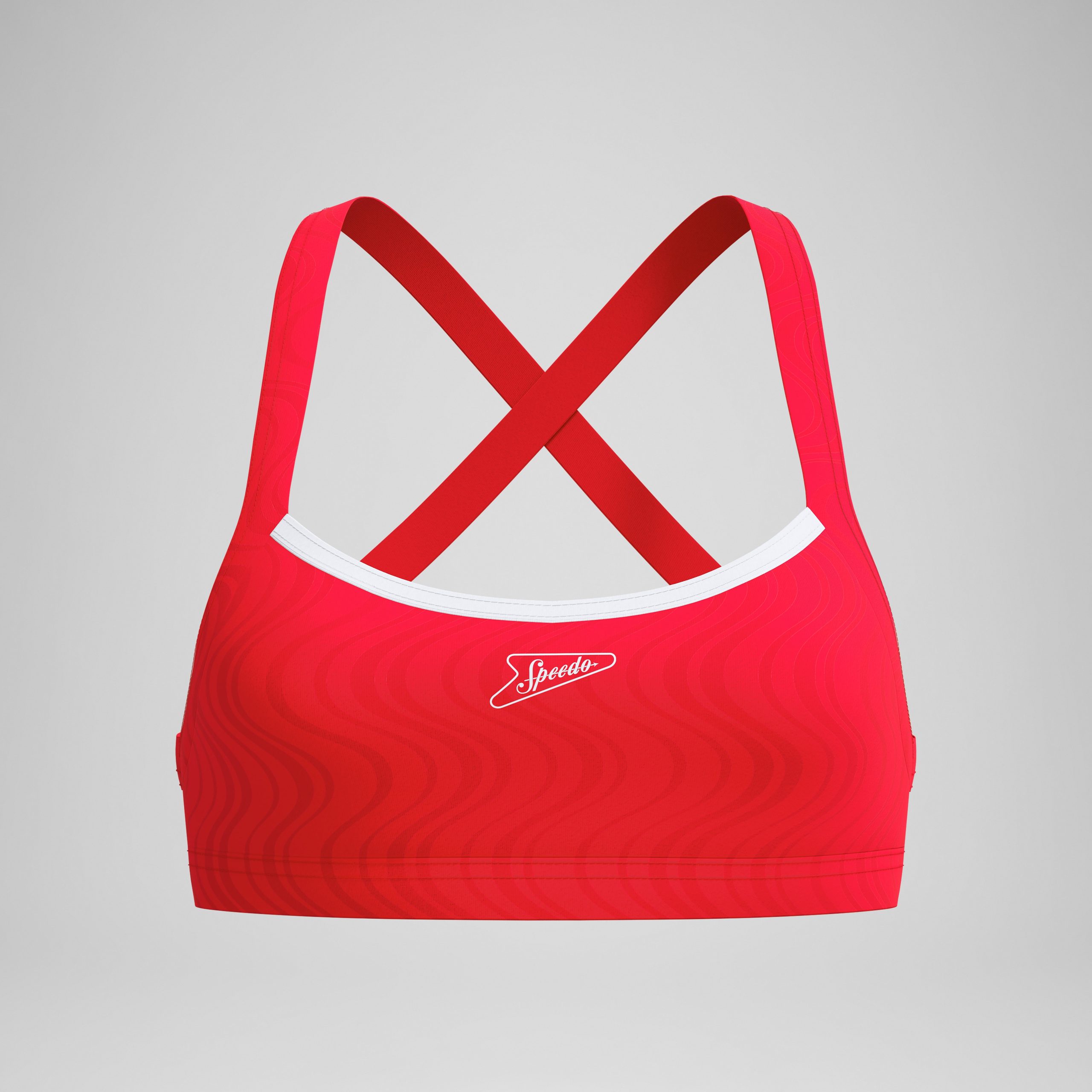 Women's Jetstream Textured Crossback Bikini Top Red/White - Image 4