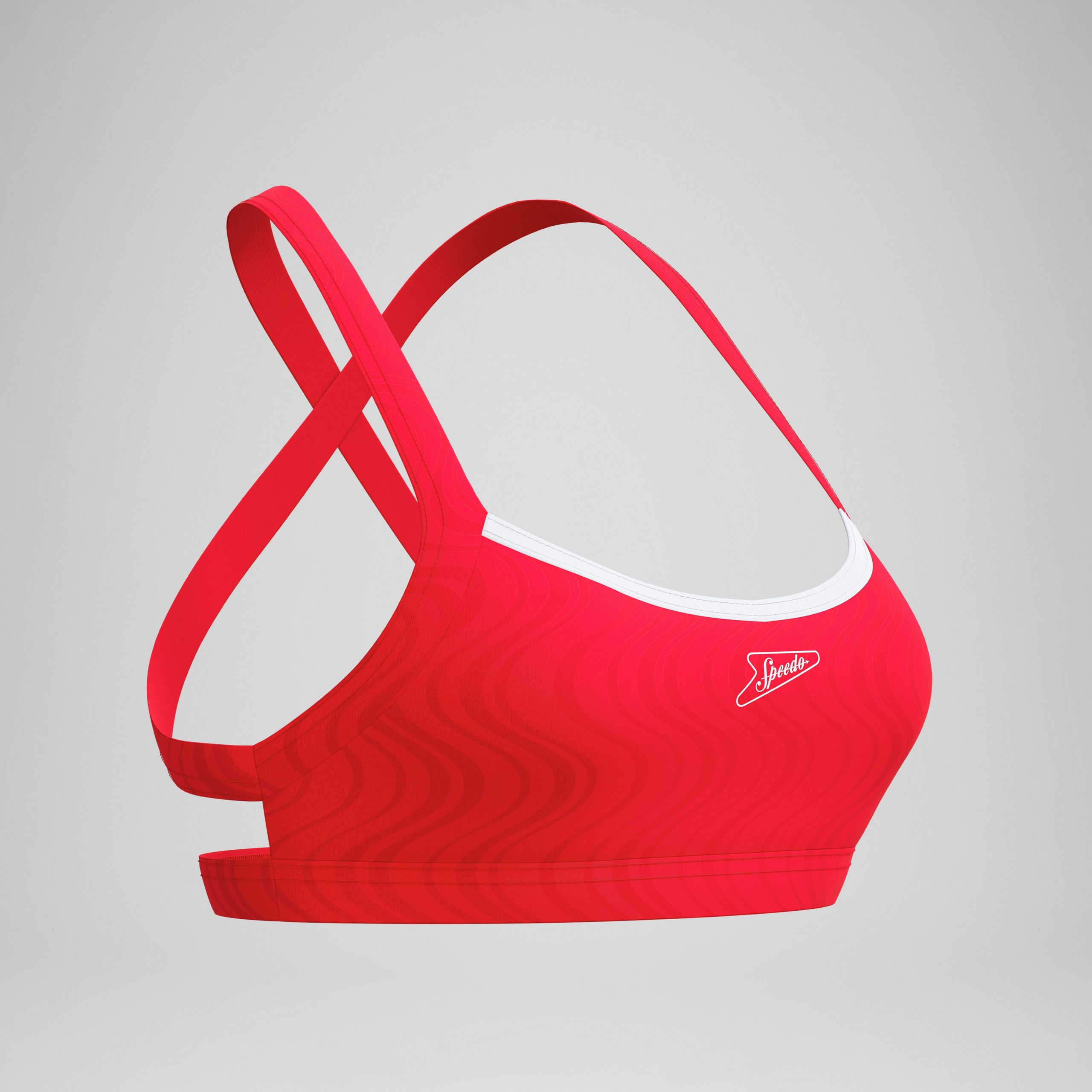 Women's Jetstream Textured Crossback Bikini Top Red/White - Image 5