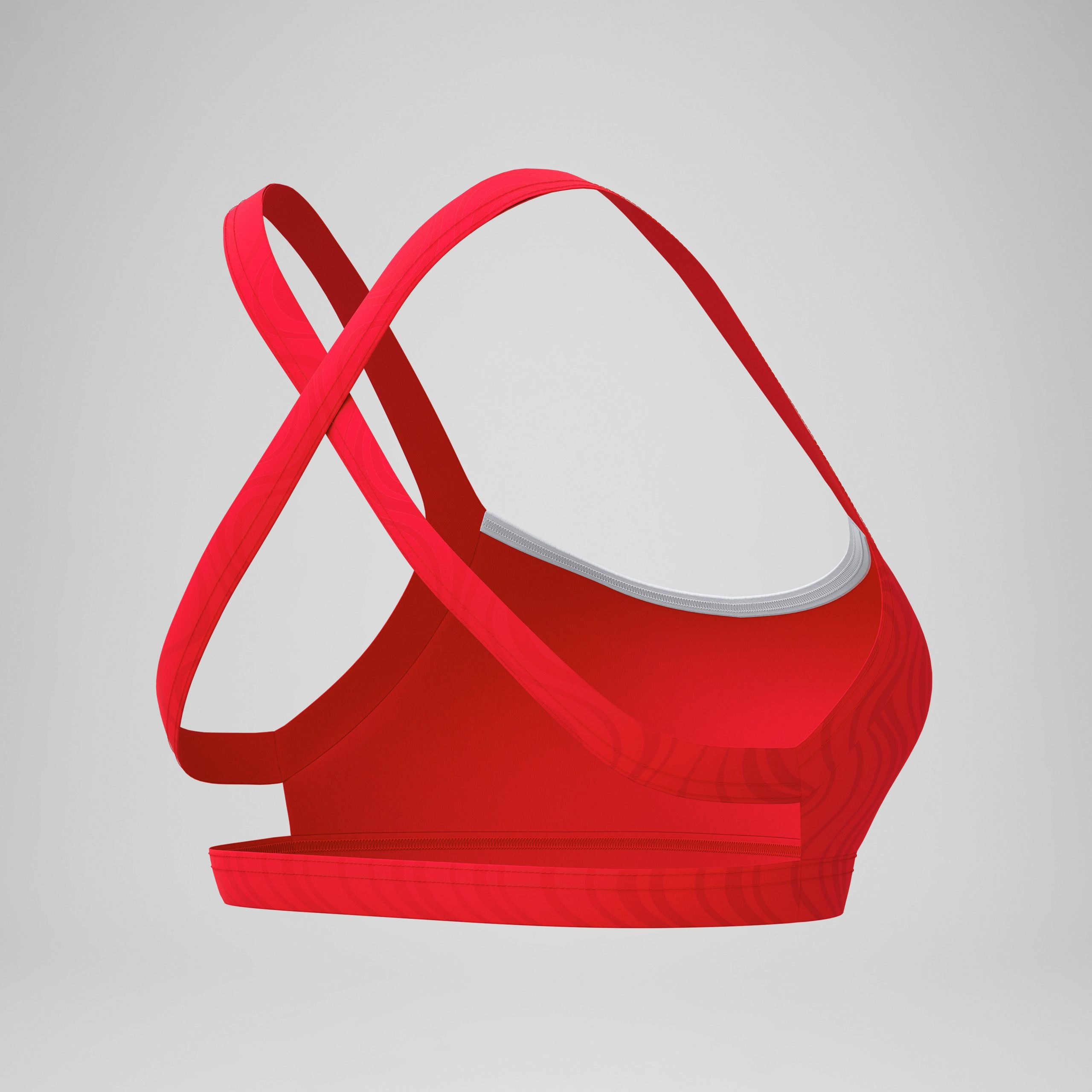 Women's Jetstream Textured Crossback Bikini Top Red/White - Image 7