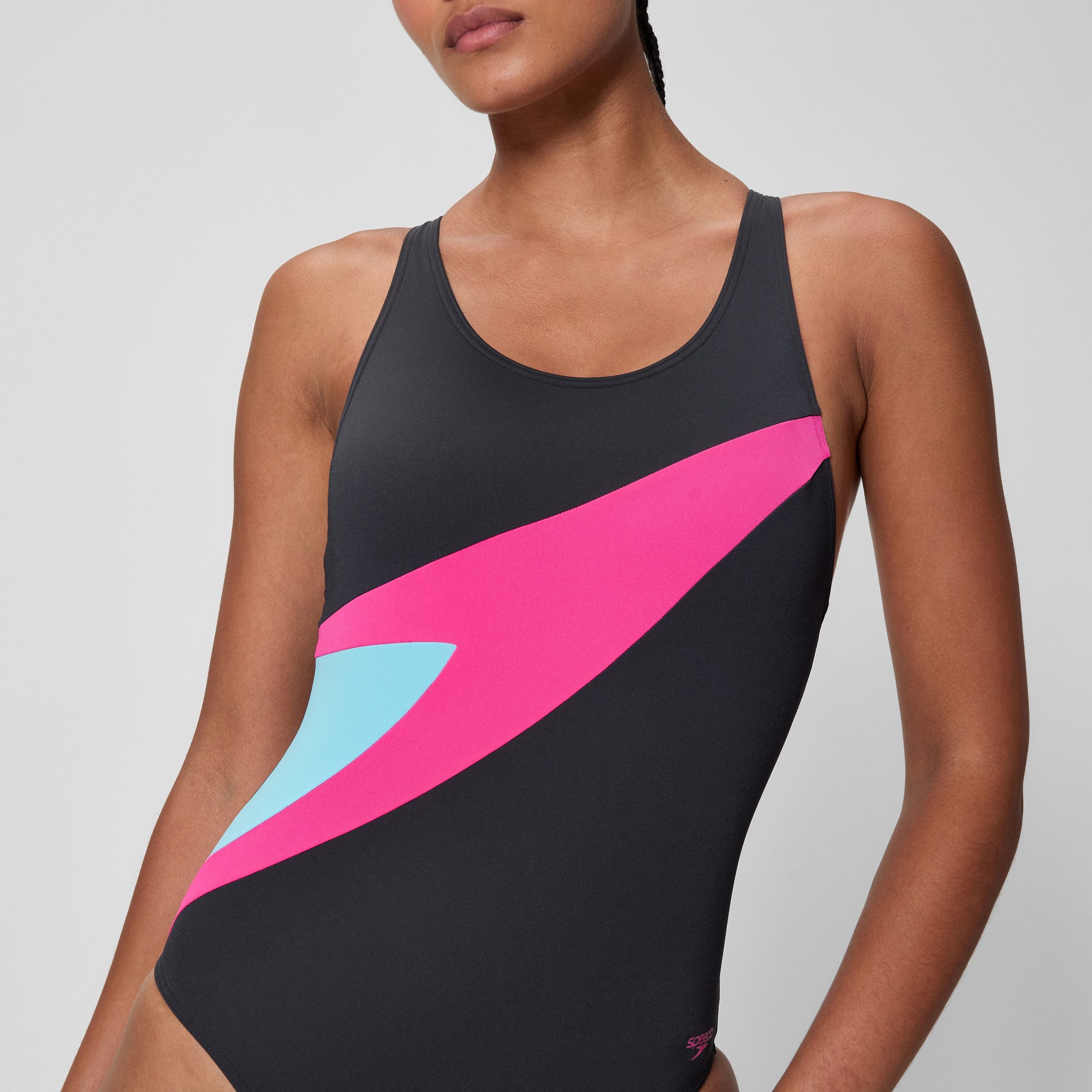 Women's Hyperboom Butterfly Back One Piece Black/Pink - Image 9