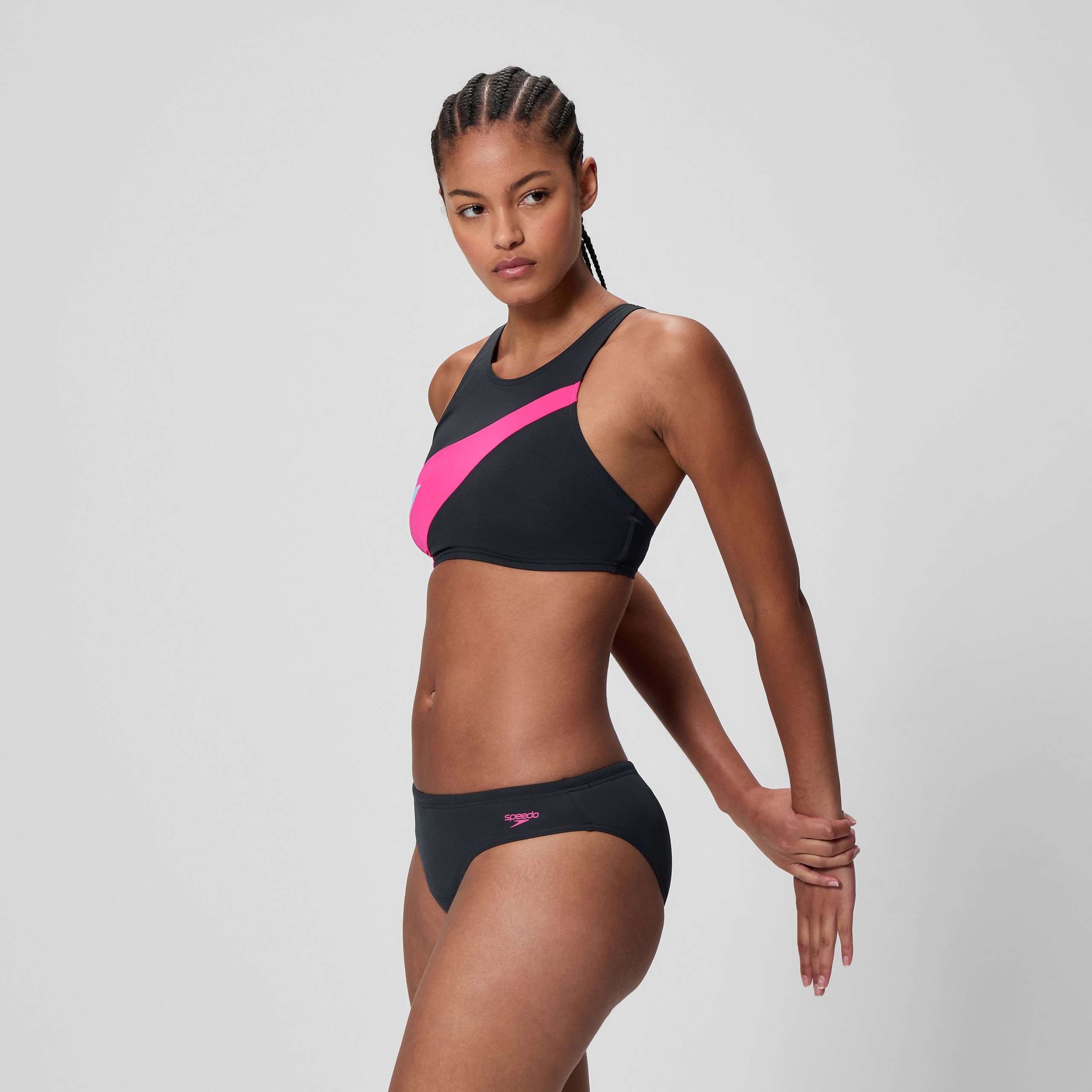 Women's Hyperboom Butterfly Back Two Piece Black/Pink - Image 2