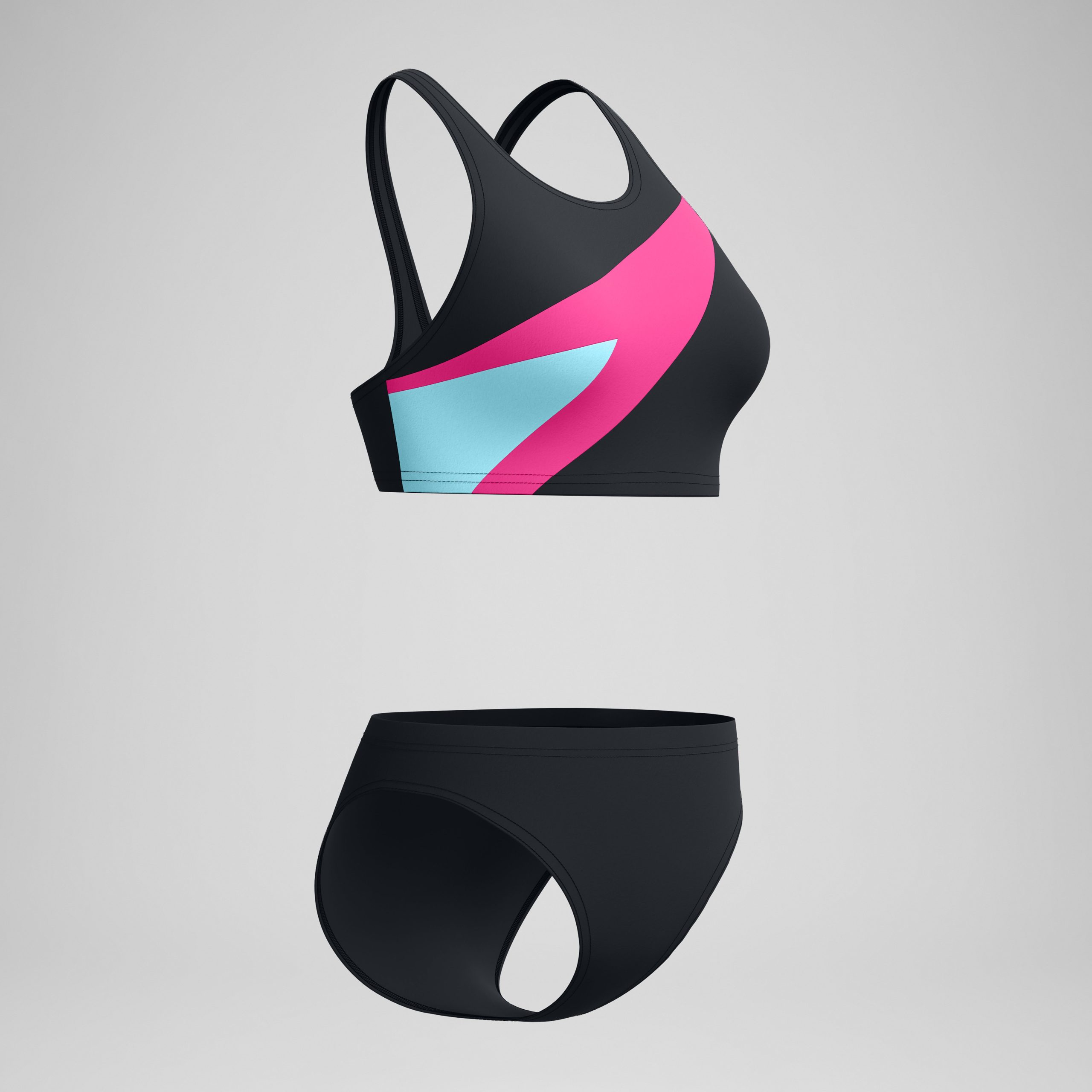 Women's Hyperboom Butterfly Back Two Piece Black/Pink - Image 5