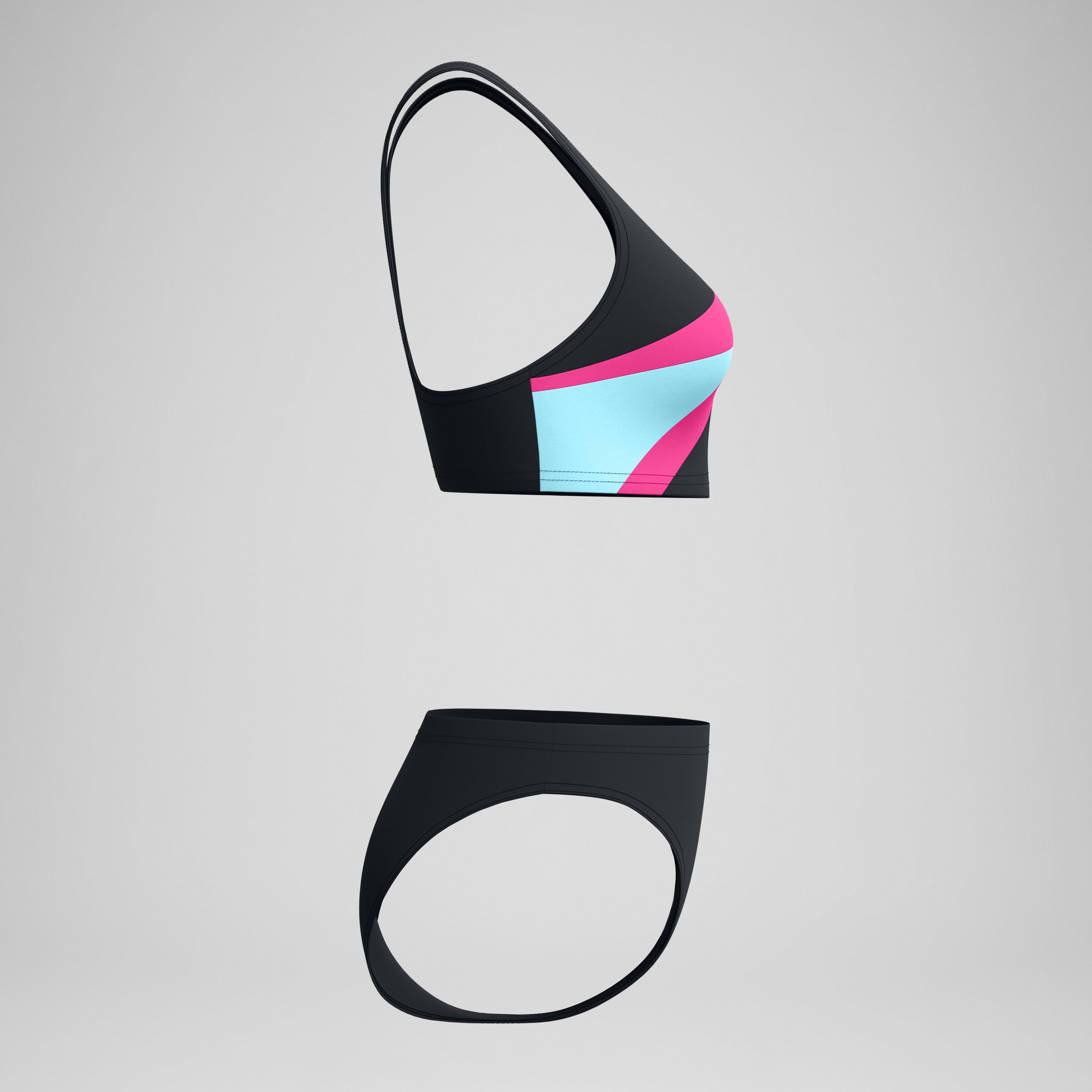 Women's Hyperboom Butterfly Back Two Piece Black/Pink - Image 6