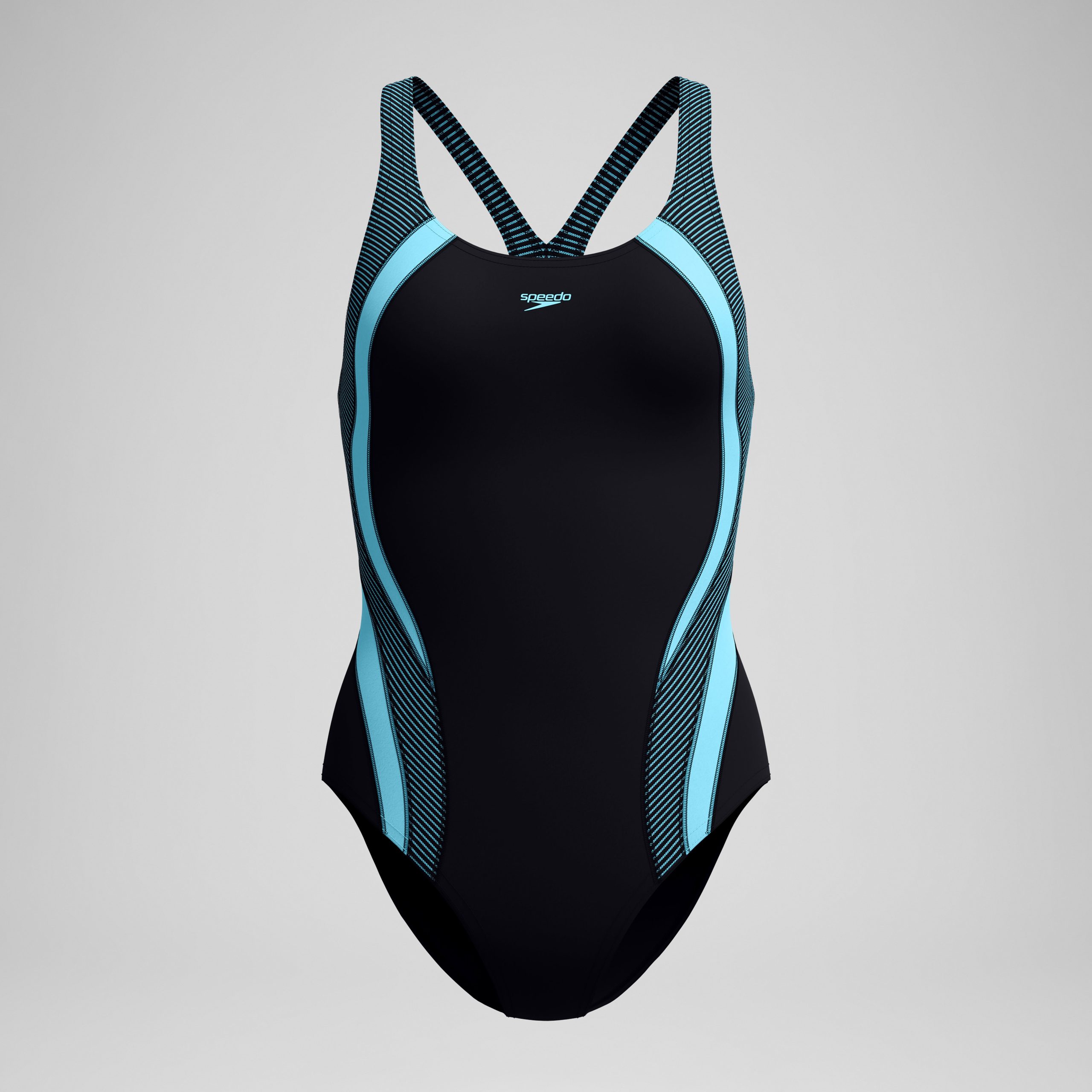 Women's Quantum Rib Splice One Piece Black/Blue - Image 4