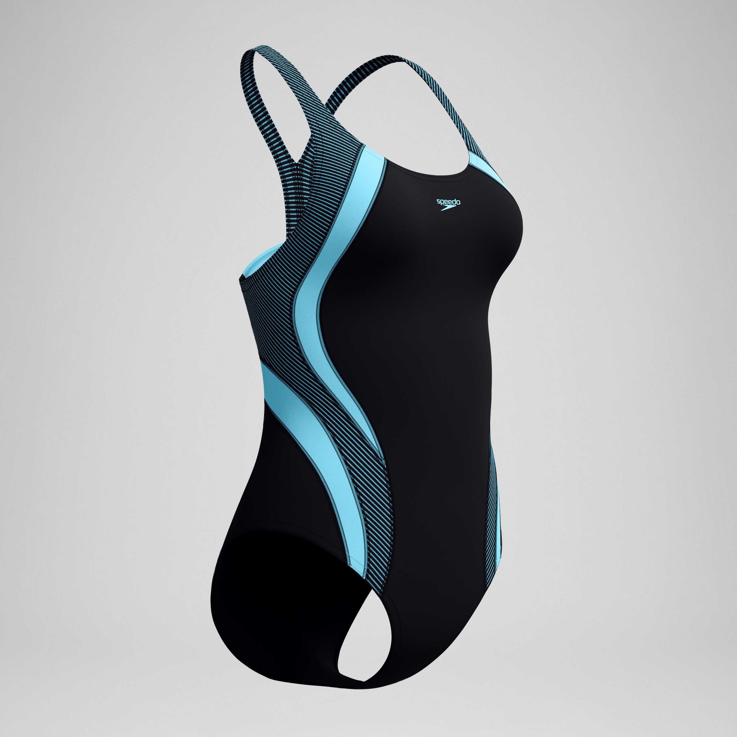 Women's Quantum Rib Splice One Piece Black/Blue - Image 5