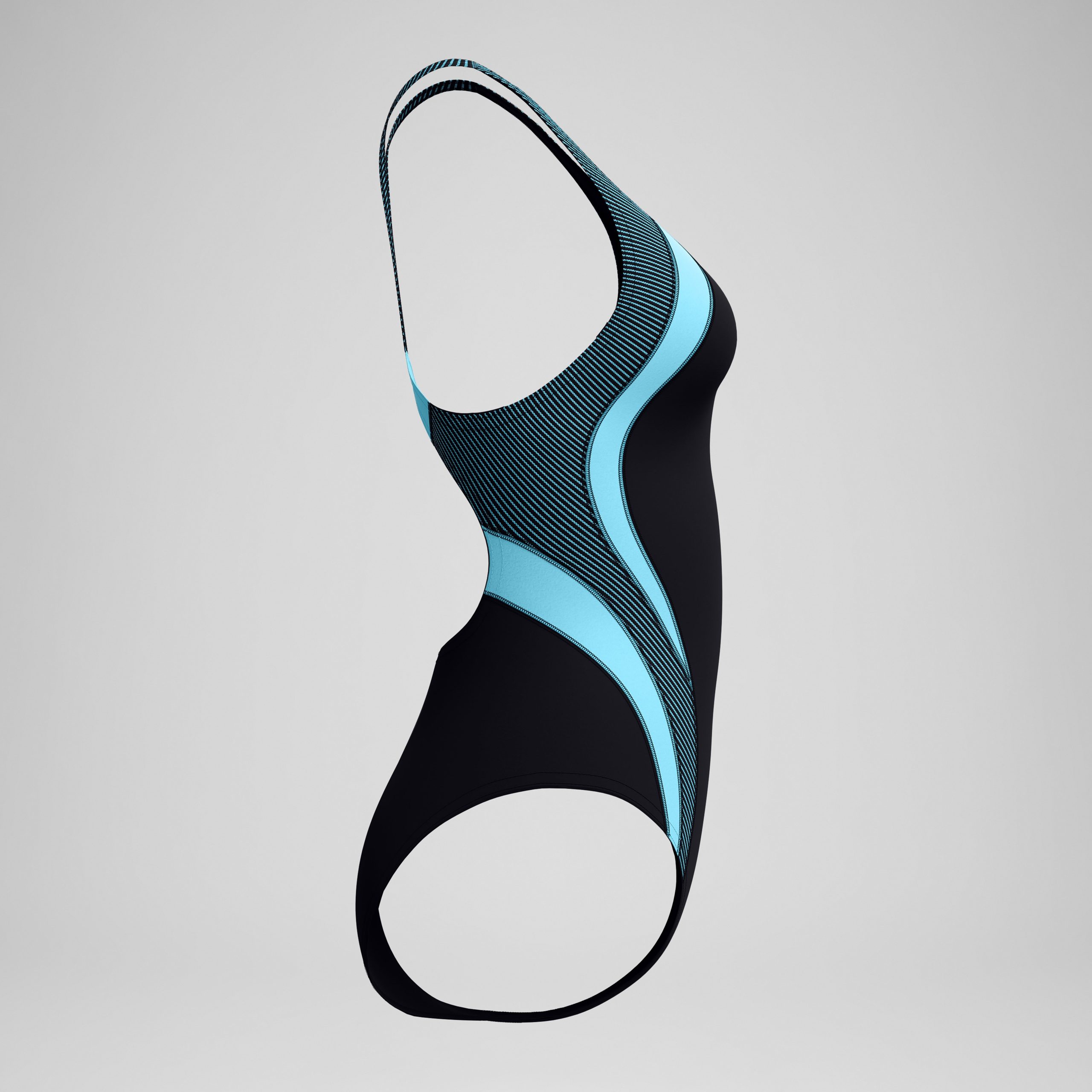 Women's Quantum Rib Splice One Piece Black/Blue - Image 6