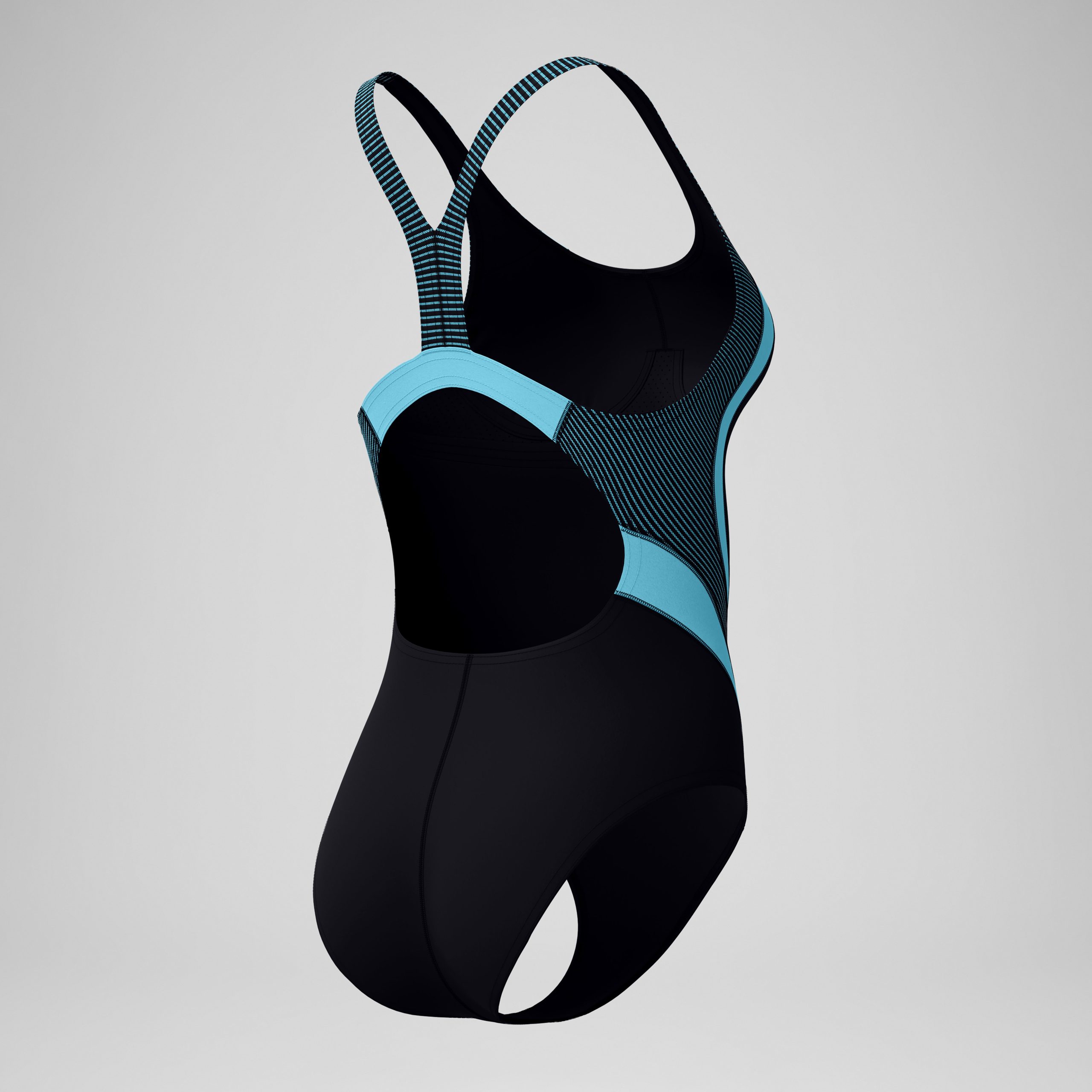 Women's Quantum Rib Splice One Piece Black/Blue - Image 7