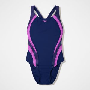 Women's Quantum Rib Splice One Piece Navy/Pink